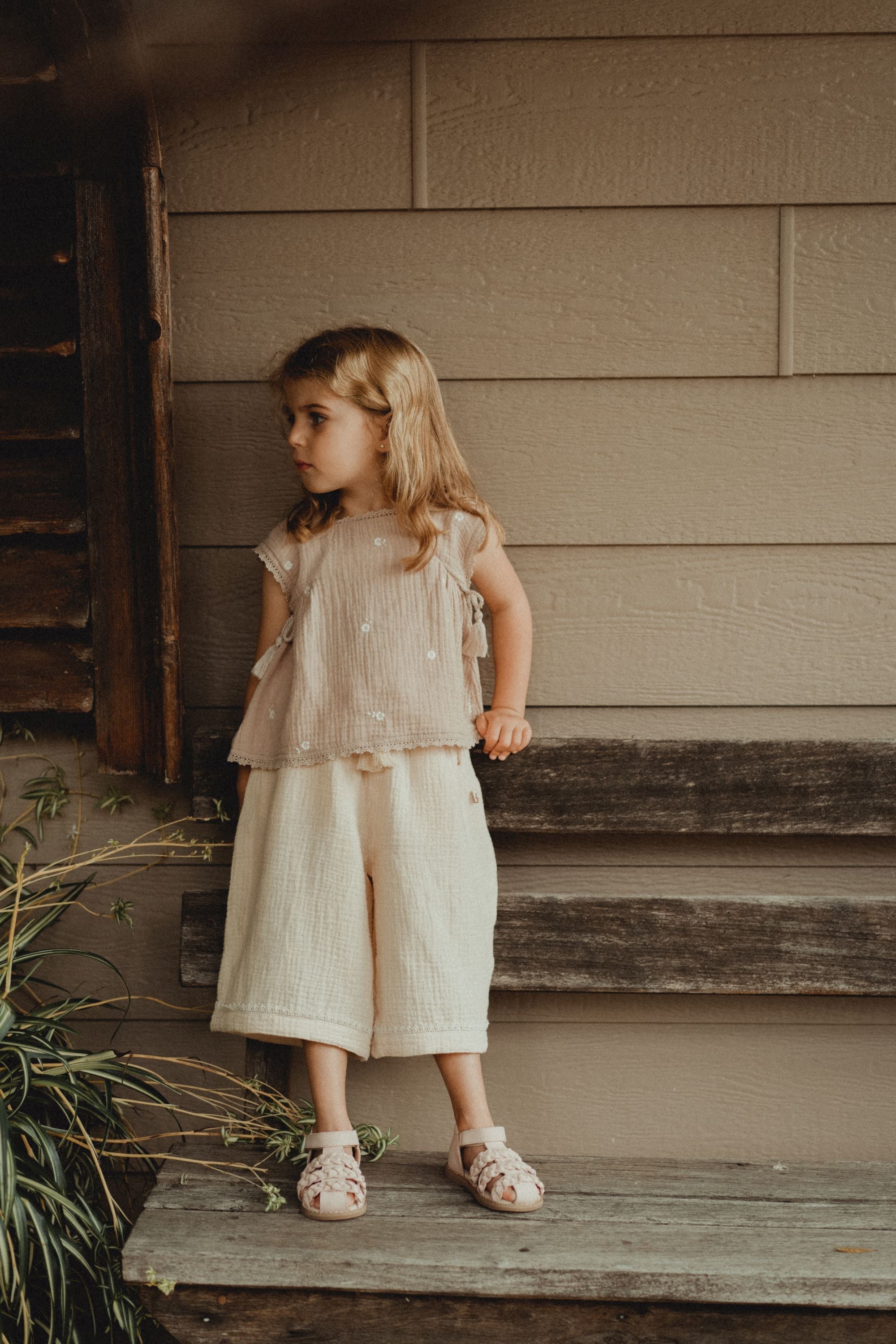 wirrawirra baby clothes double layer crepe wide leg pants oatmeal 24 Summer Essentials Girls Leggings New Arrivals Trousers