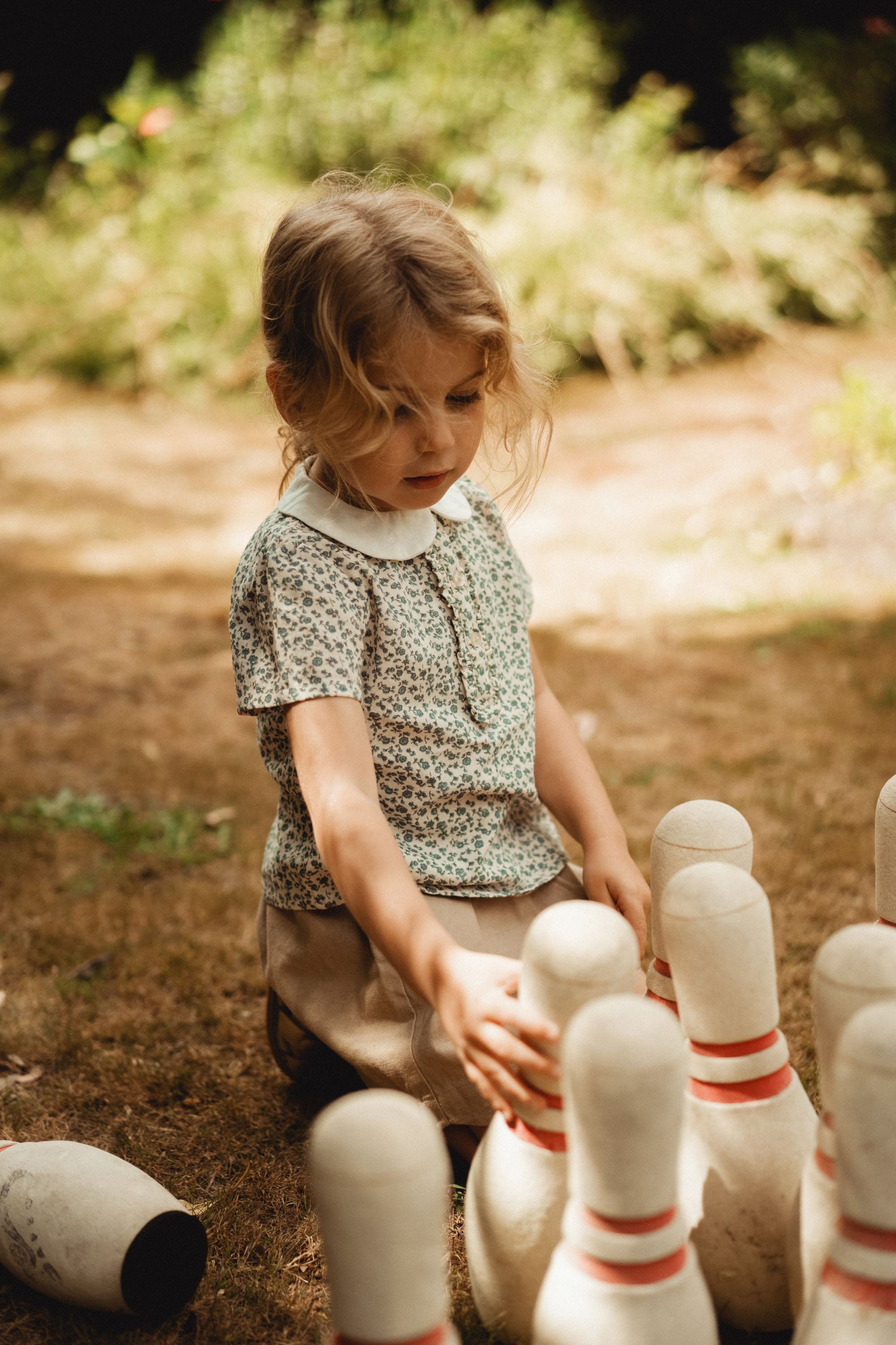 wirrawirra toddler clothes full printed polo shirt blue star flower 24 Summer Blouses Girls New Arrivals Shirts