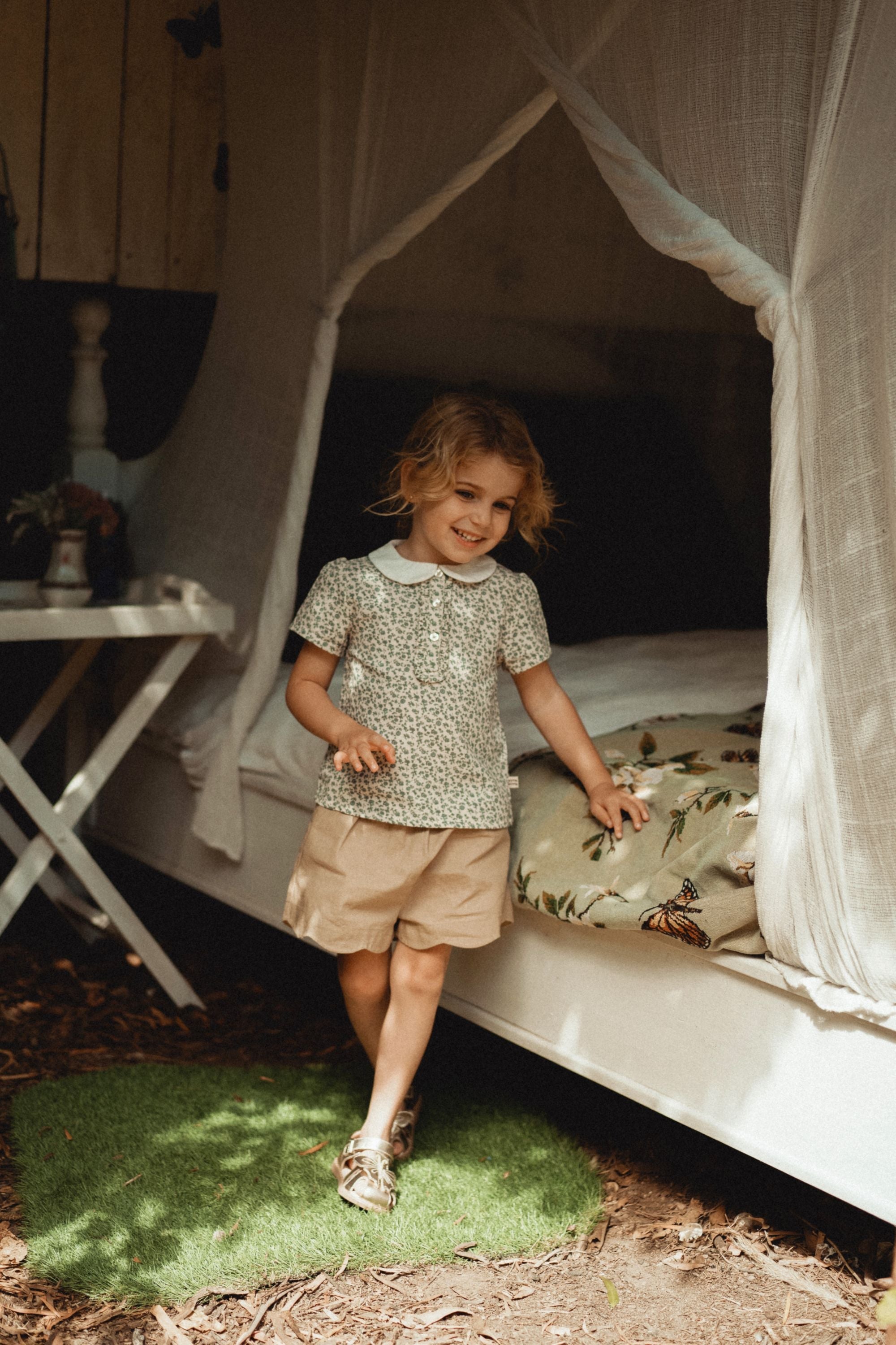 wirrawirra childrens clothes full printed polo shirt blue star flower 24 Summer Blouses Girls New Arrivals Shirts