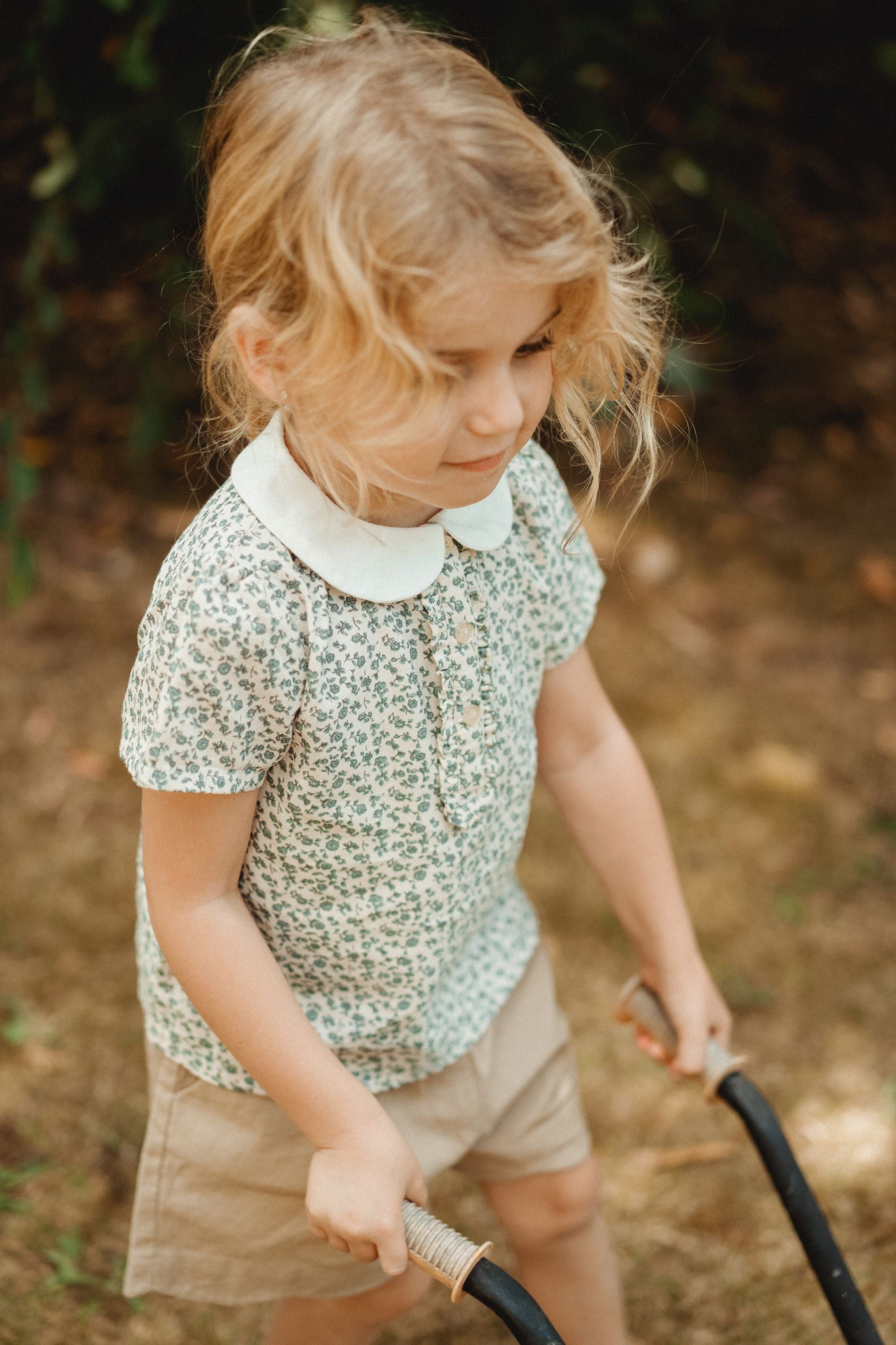 wirrawirra organic baby clothes full printed polo shirt blue star flower 24 Summer Blouses Girls New Arrivals Shirts