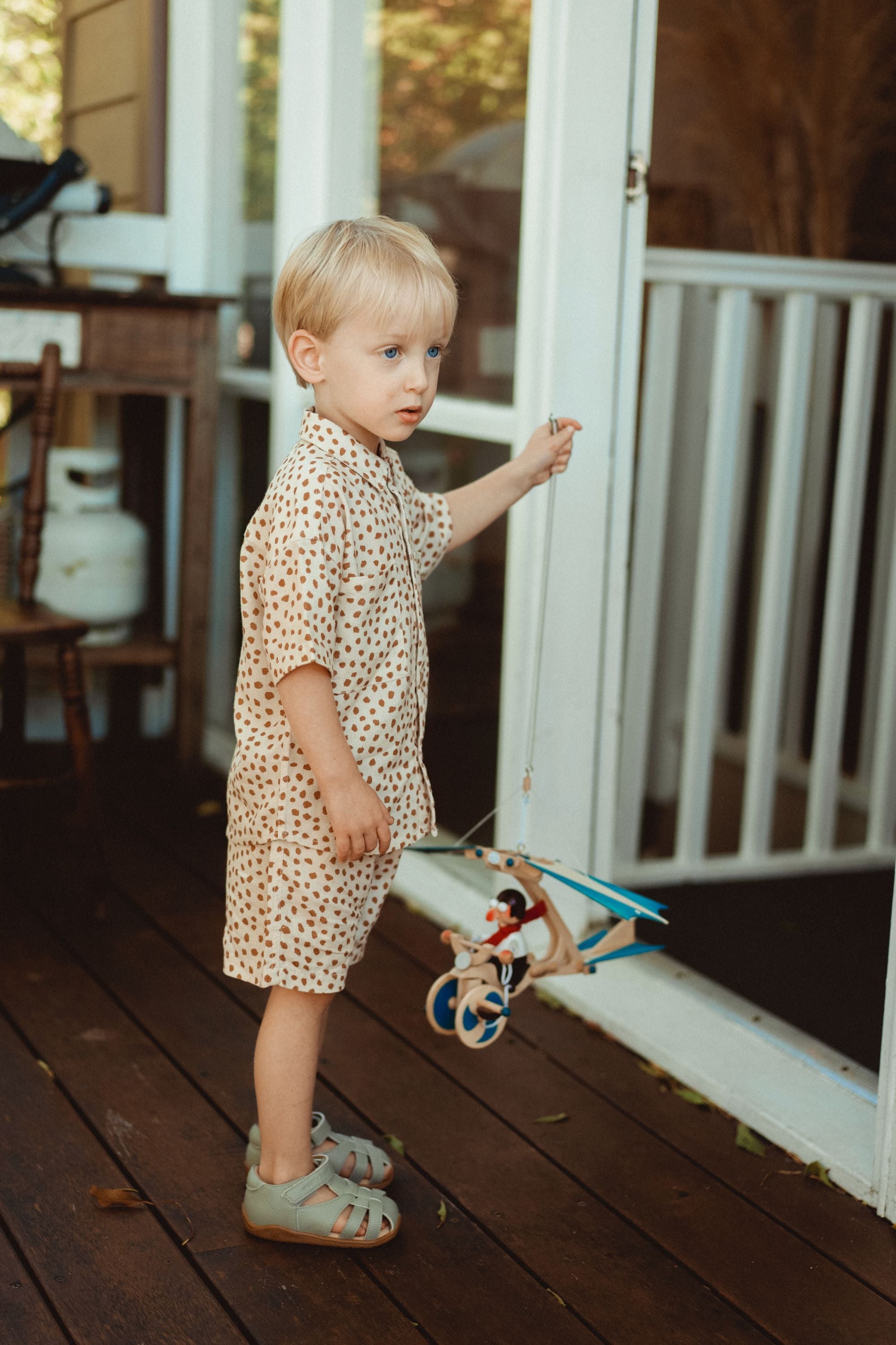 wirrawirra organic cotton baby clothes leopard print linen shorts leopard print 24 Summer Boys Essentials New Arrivals Shorts