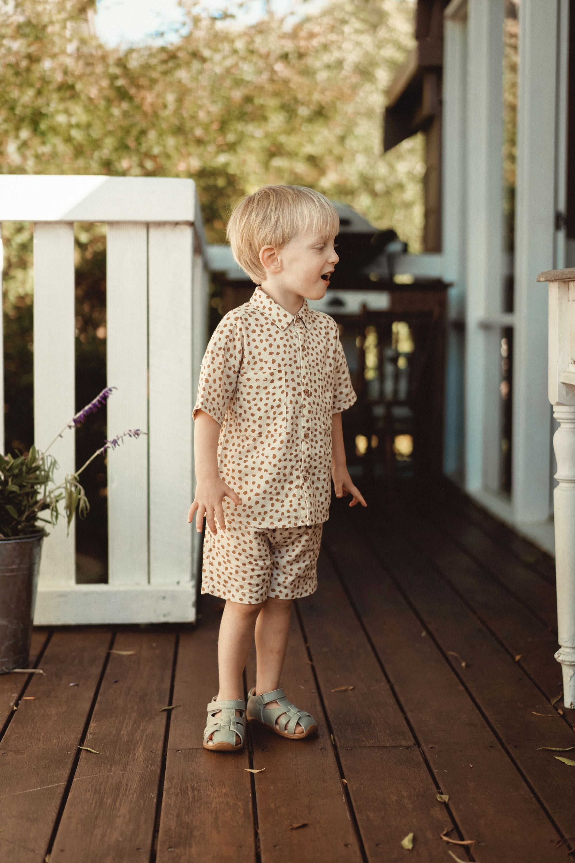 wirrawirra baby outfits leopard print linen shorts leopard print 24 Summer Boys Essentials New Arrivals Shorts