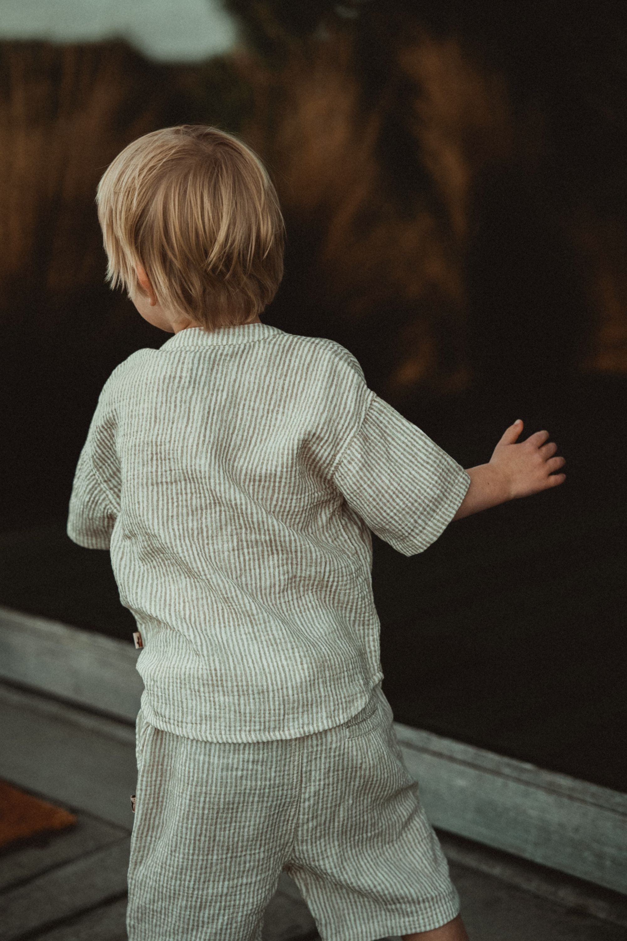 wirrawirra kids clothing stores striped short sleeved shirt oatmeal 24 Summer Blouses Boys New Arrivals Shirts