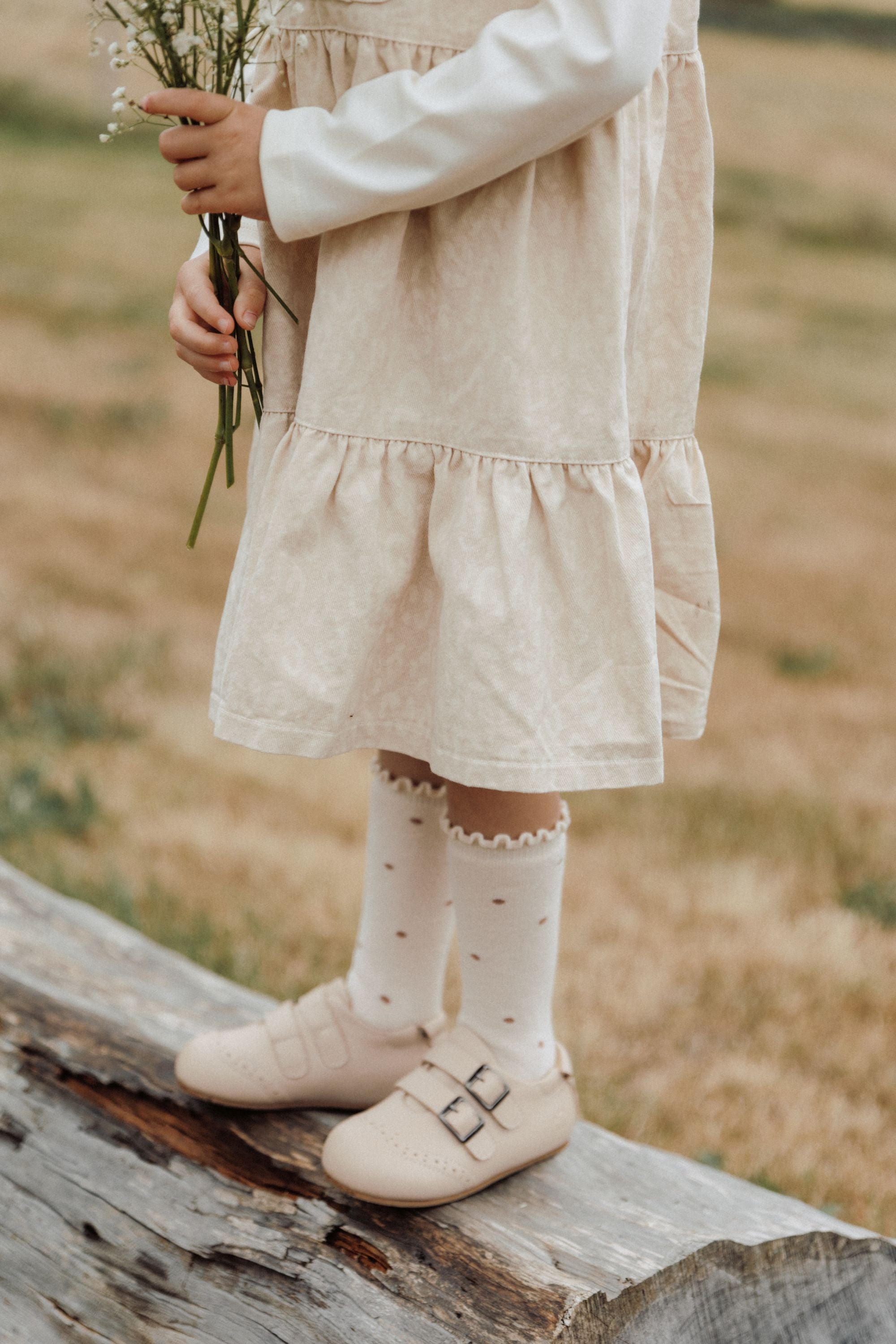 Leopard Print Suspender Skirt - Beige