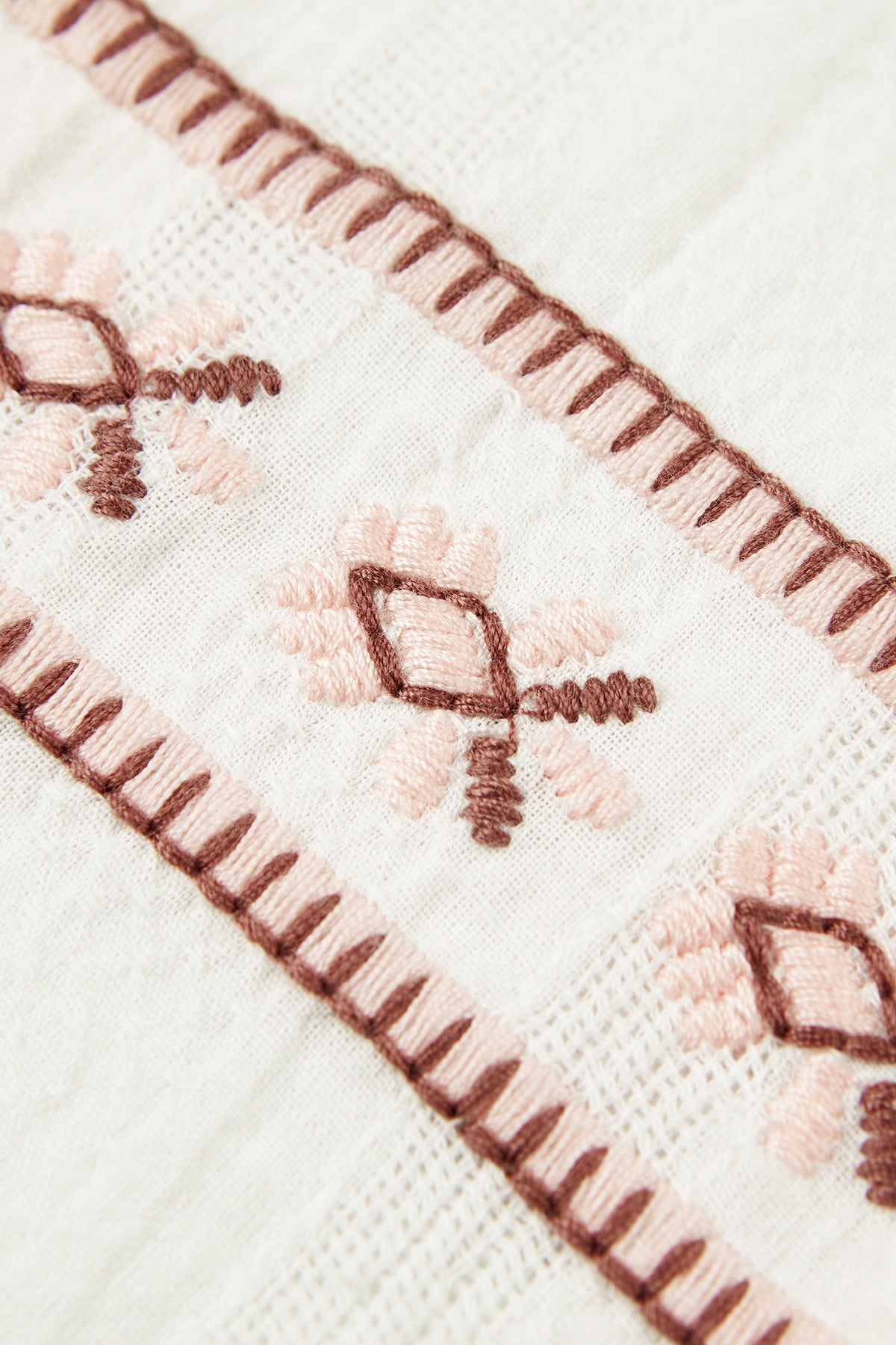 Serene Garden - Embroidered Blouse - Cherry Cream