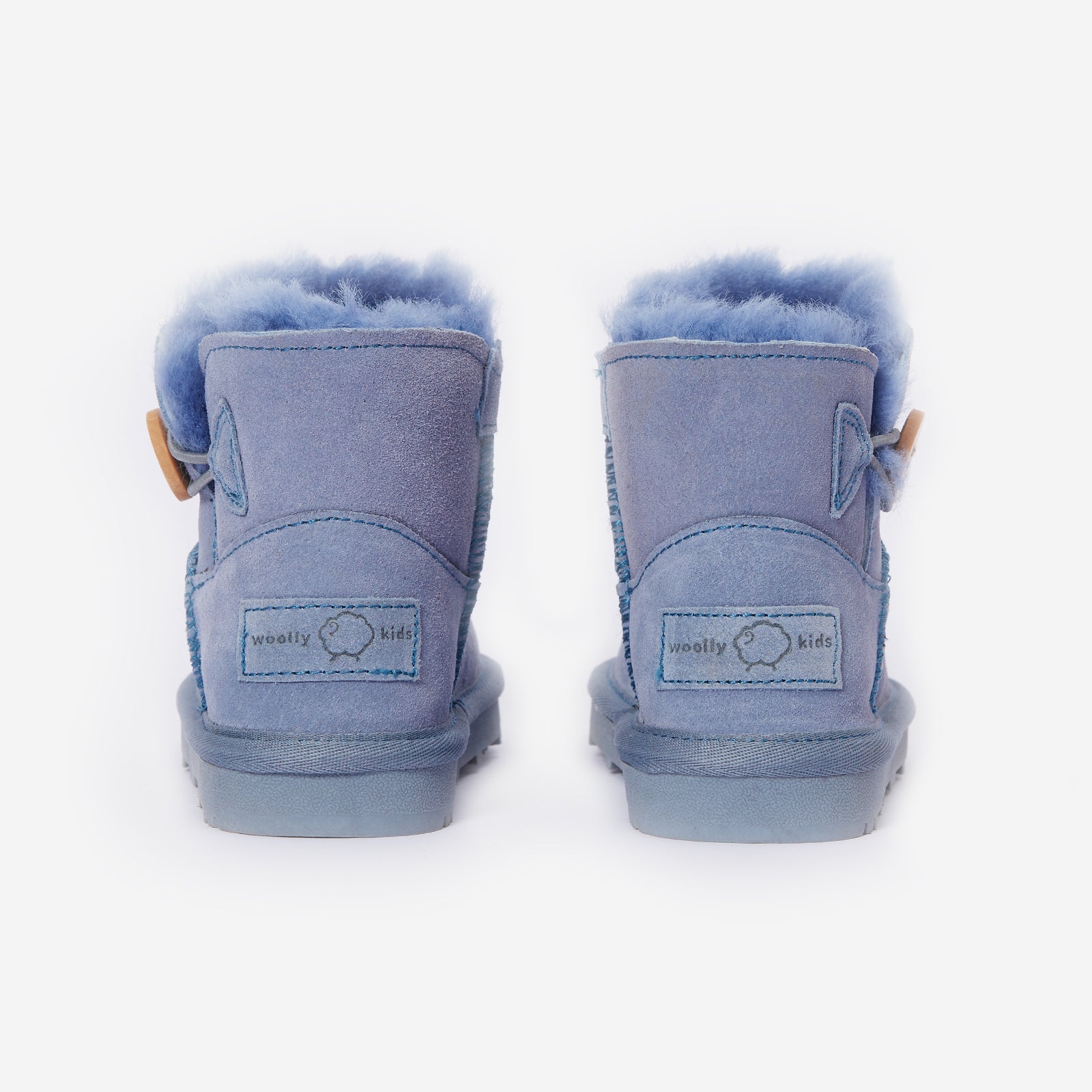 button classic kids sky blue woolly kids leather kids shoes baby infants shoes Sheepskin size 1 shoes Kids boots