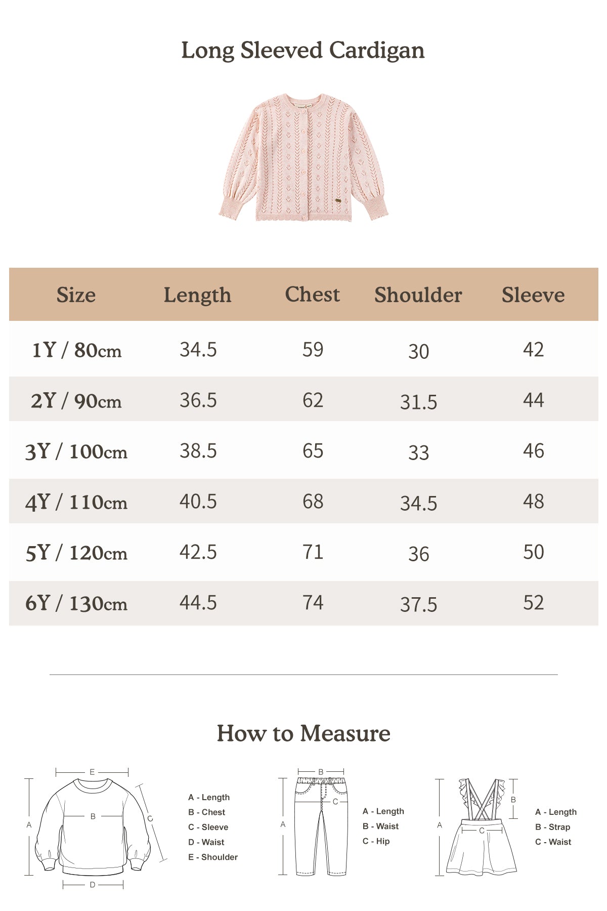 Long Sleeved Cardigan - Pale Pink