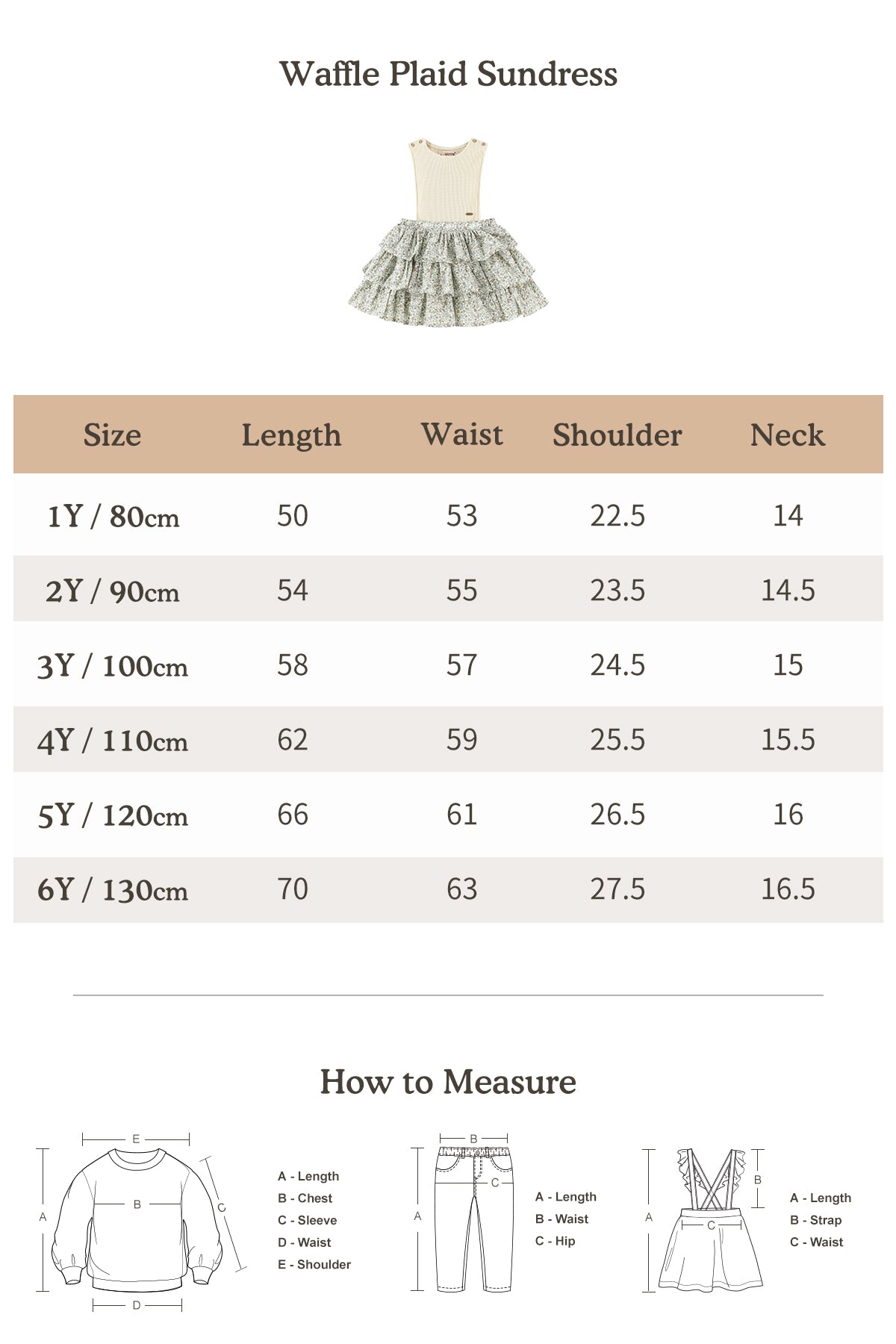 Waffle Plaid Sundress - Beige