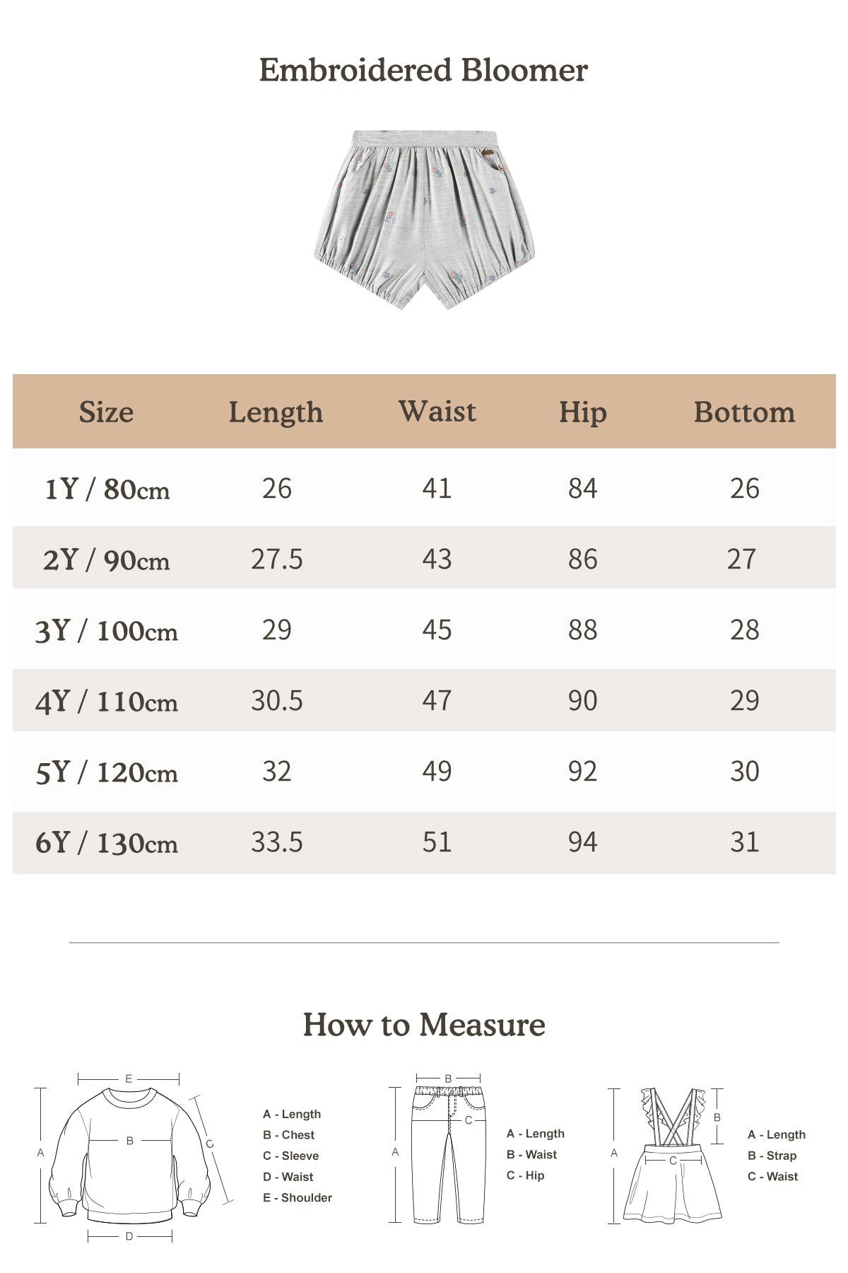 Embroidered Bloomer - Grey