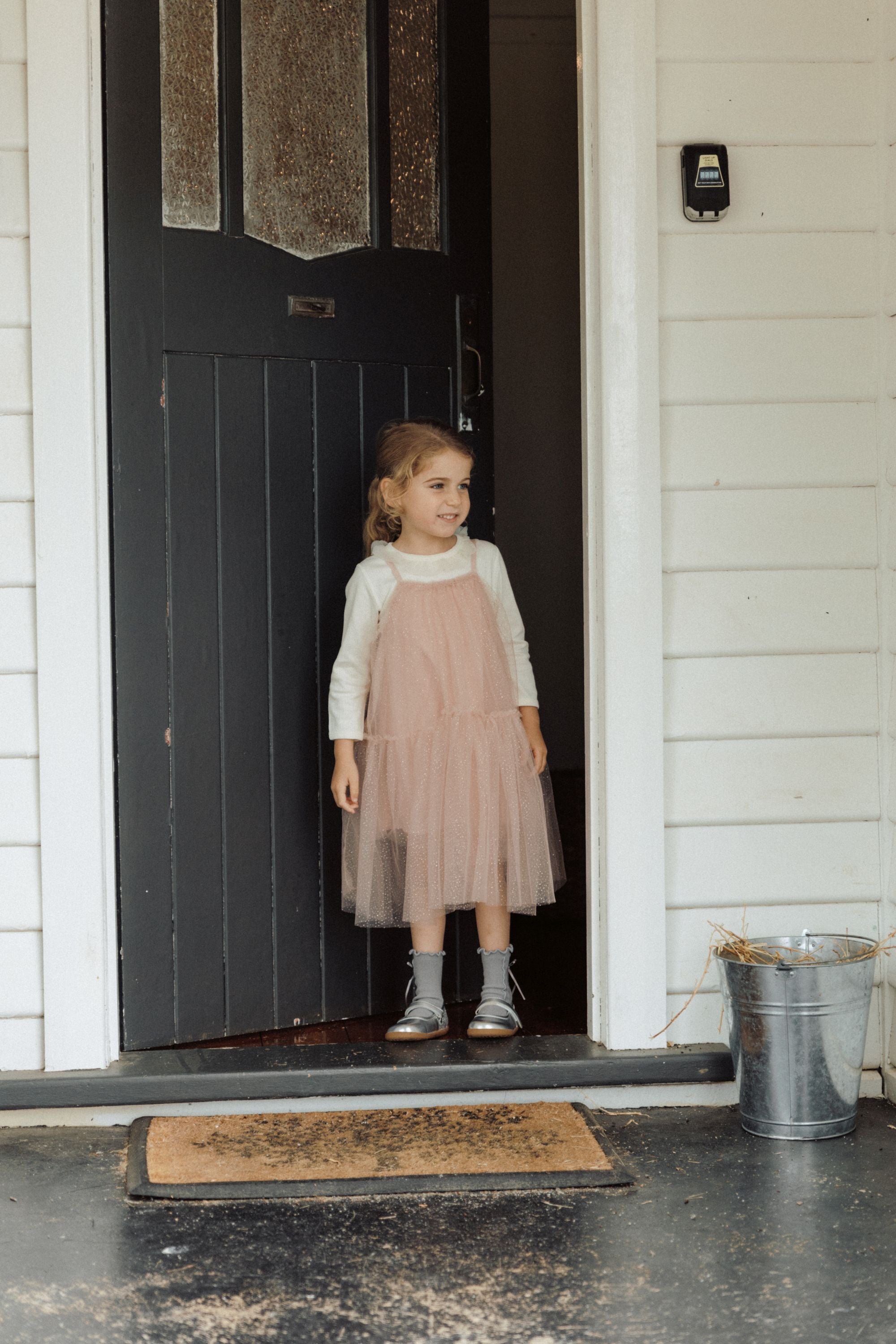 Starry Sky Strap Dress - Rosy Clouds