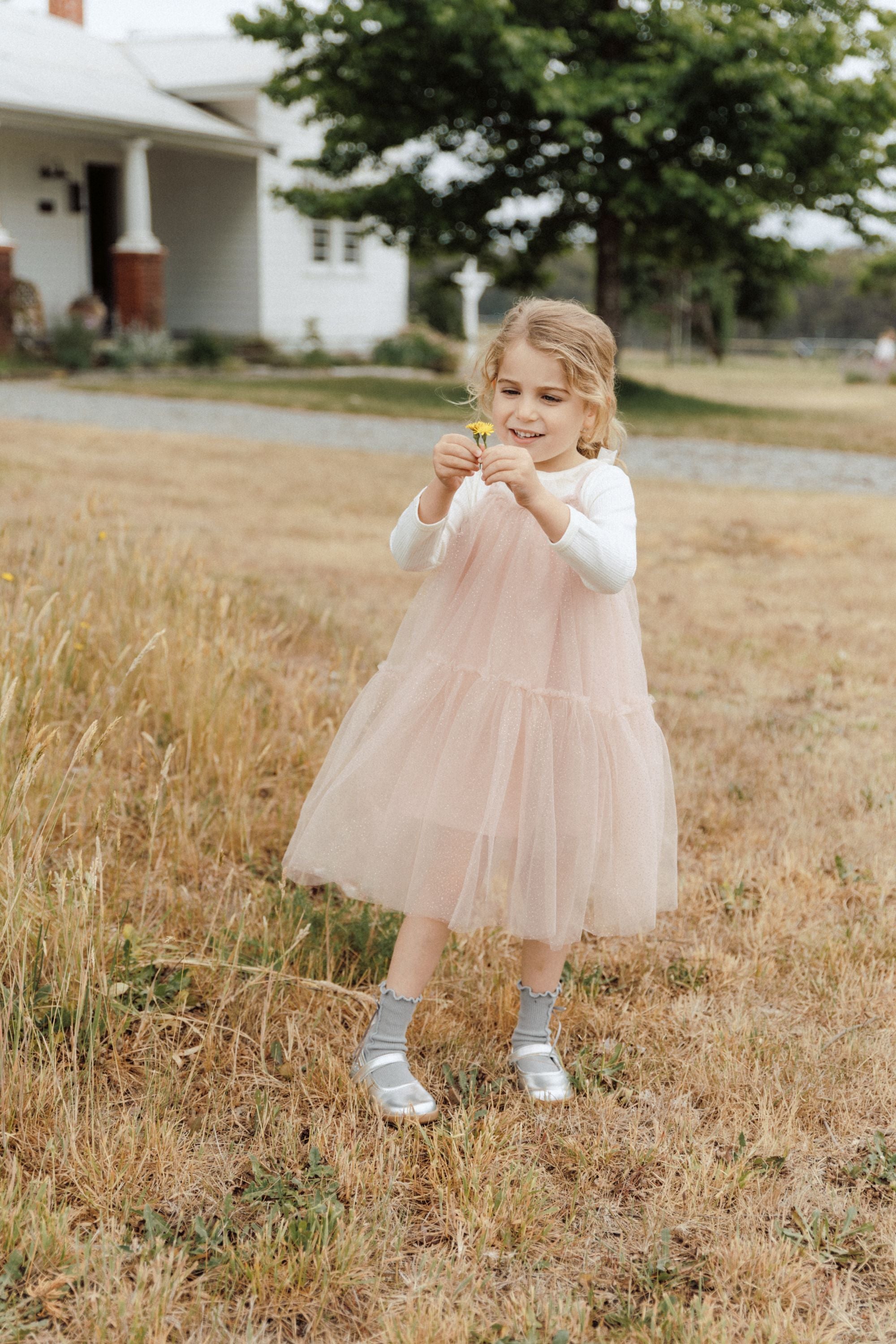 Starry Sky Strap Dress - Rosy Clouds