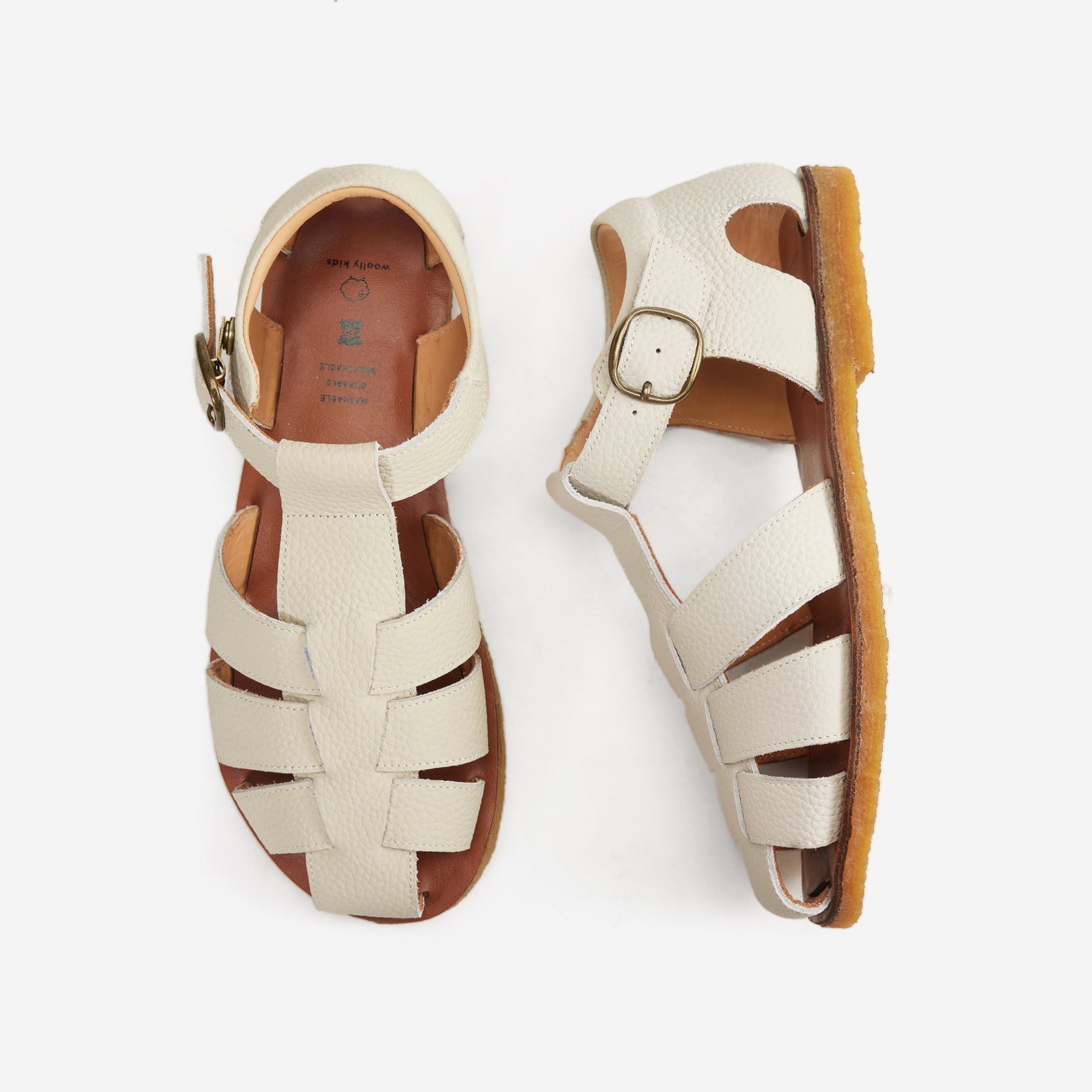 Arlo - Cream White - Woolly Kids - detail view