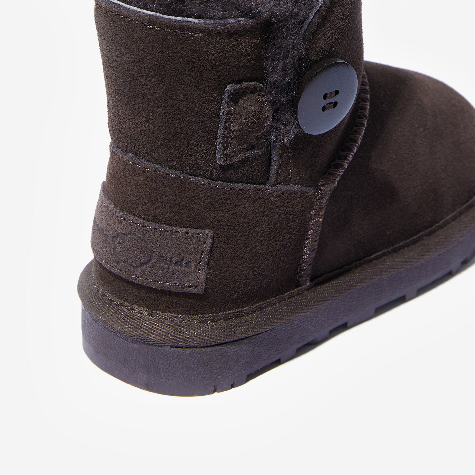 Button Classic Kids - Coffee Brown - Woolly Kids - detail view