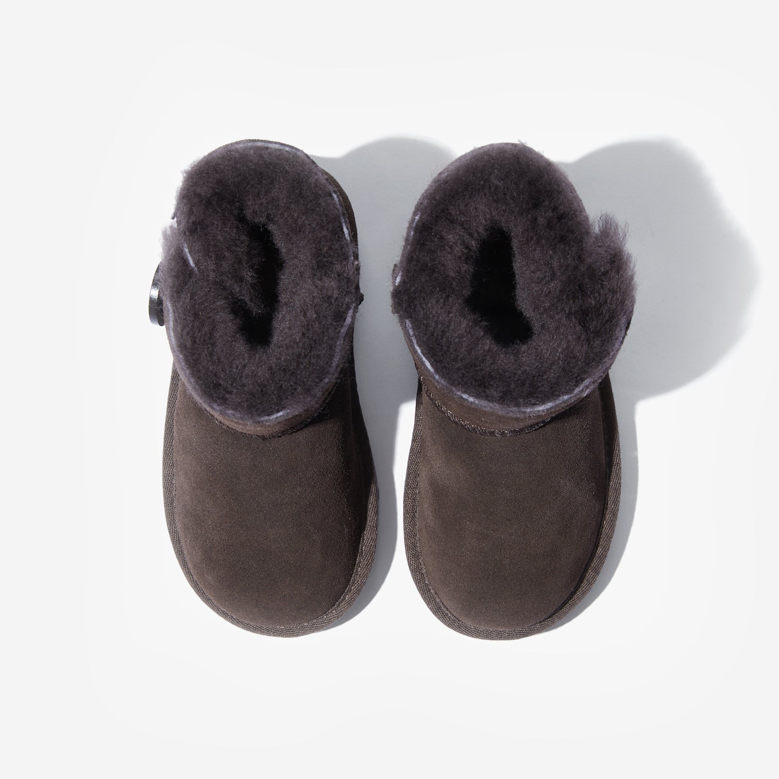 Button Classic Kids - Coffee Brown - Woolly Kids - detail view