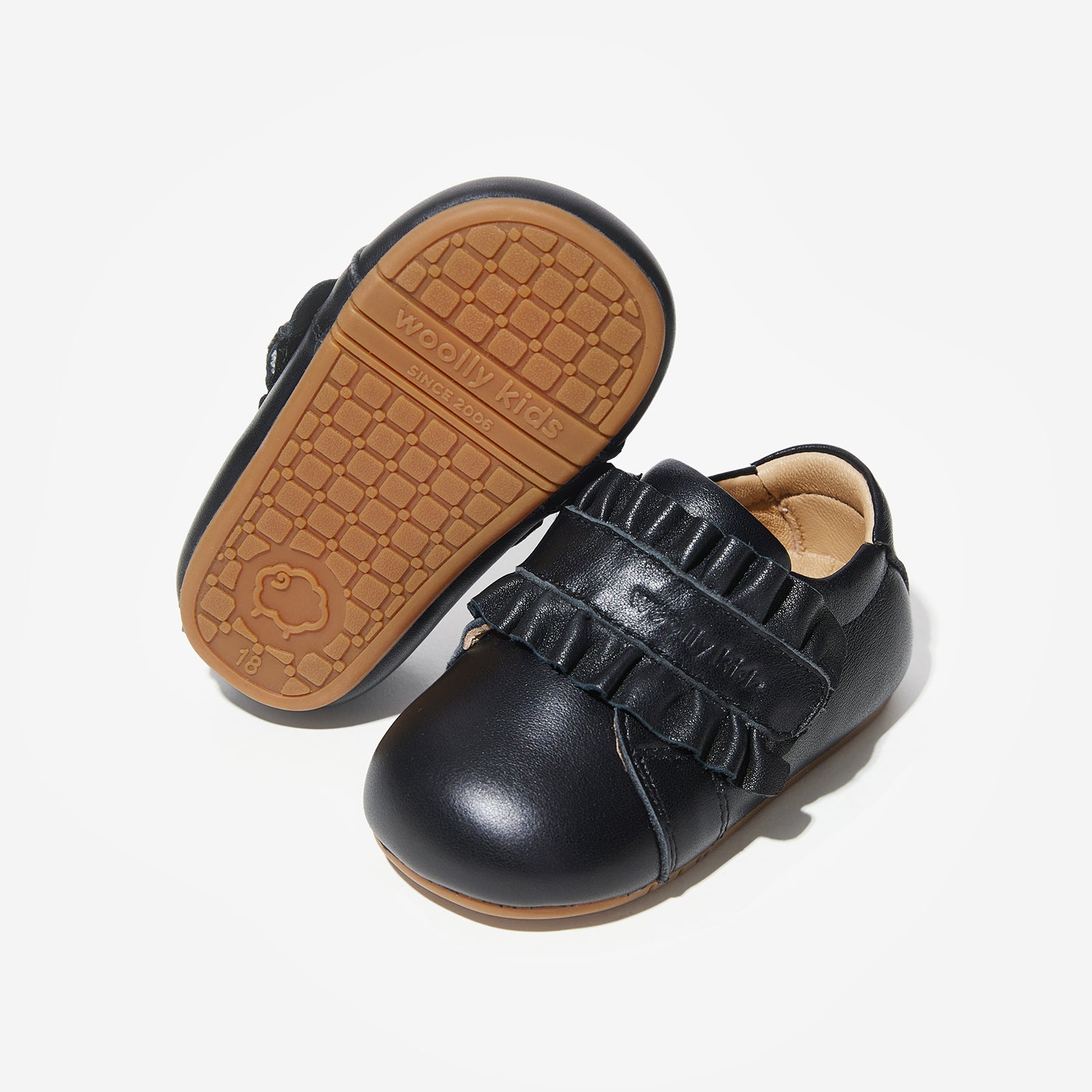 emily retro black woolly kids autumn infant leathr shoes baby shoes childrens shoes nz 1st shoes