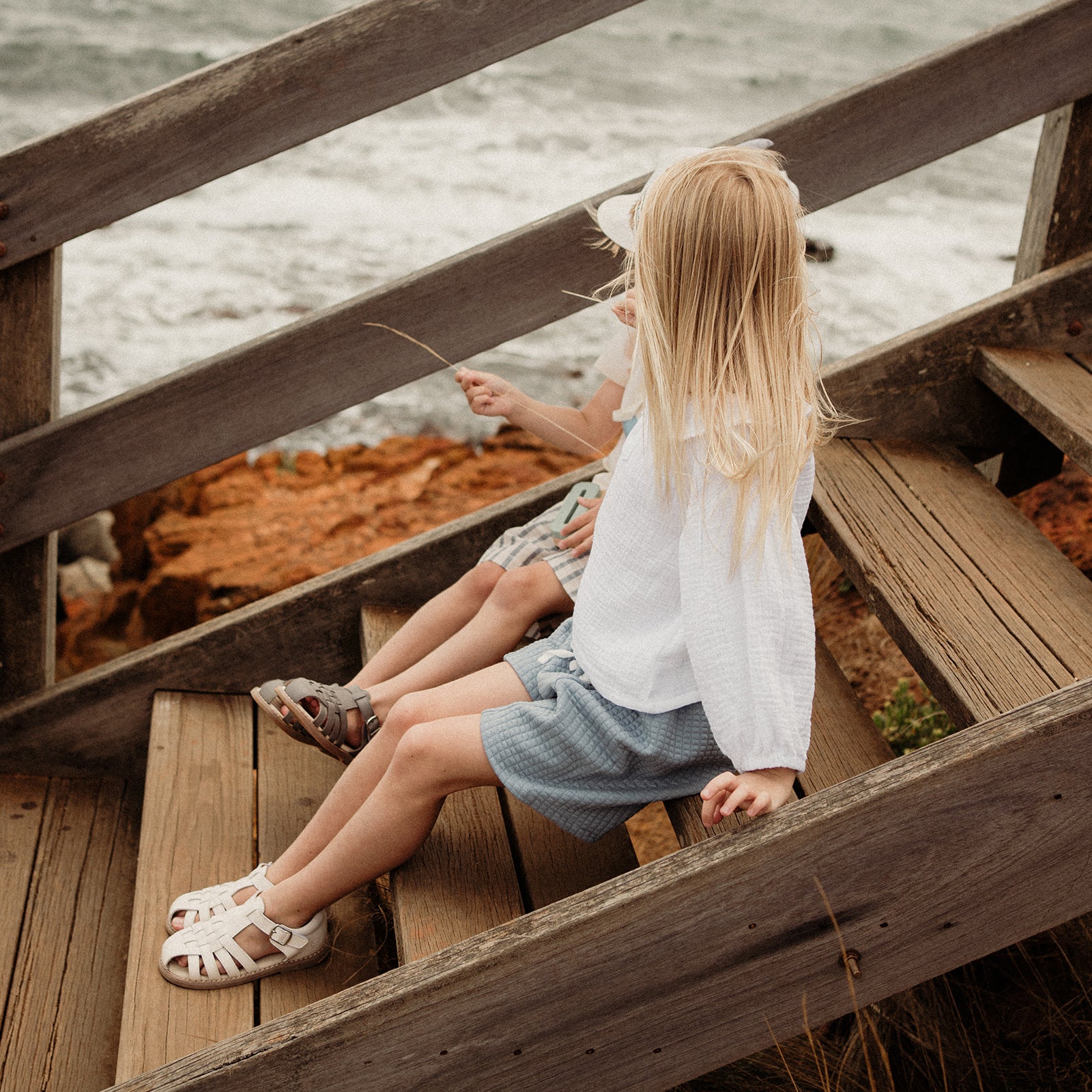 Gefen Cloud White leather sandals for girls and boys kids shoes3