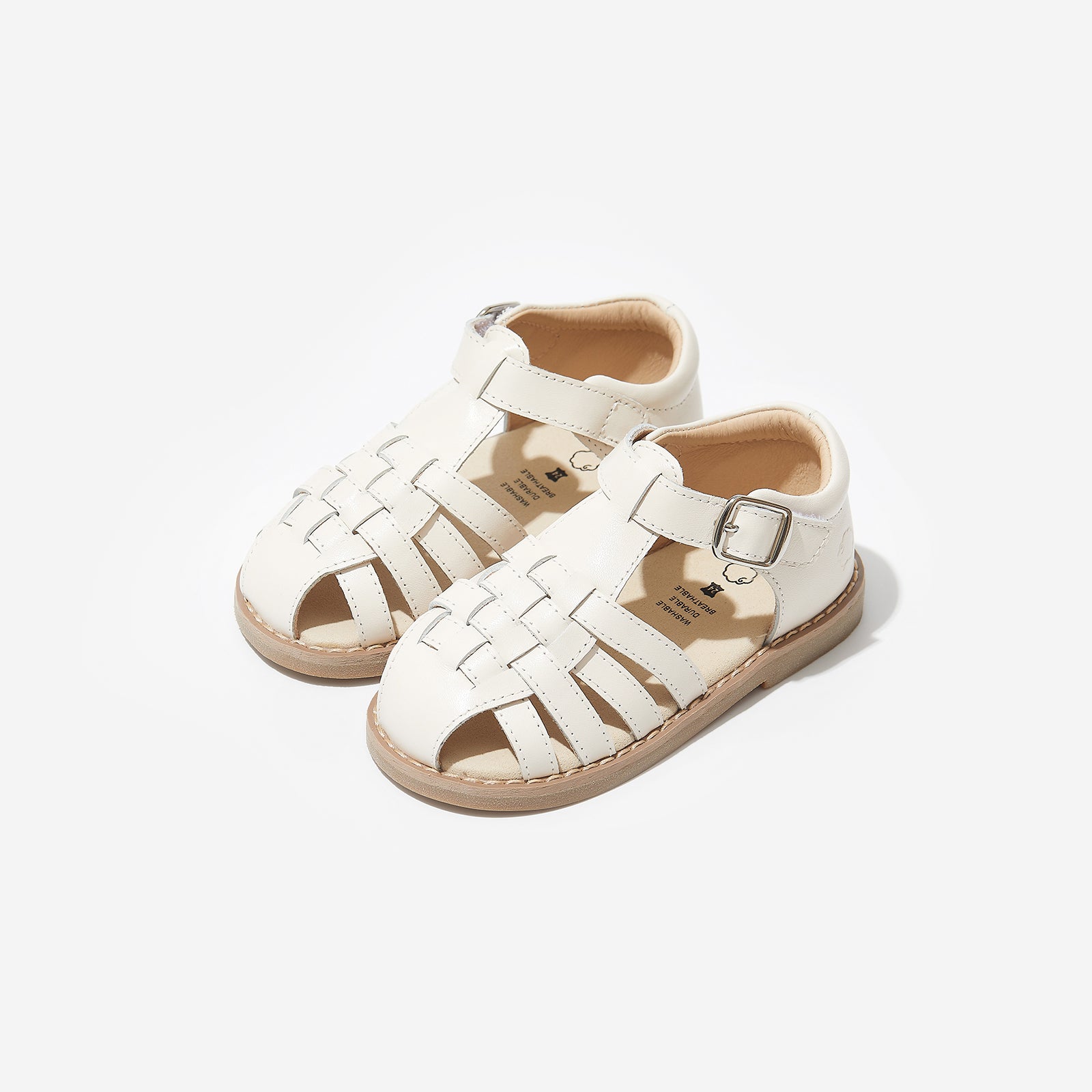 Gefen Cloud White leather sandals for girls and boys kids shoes5