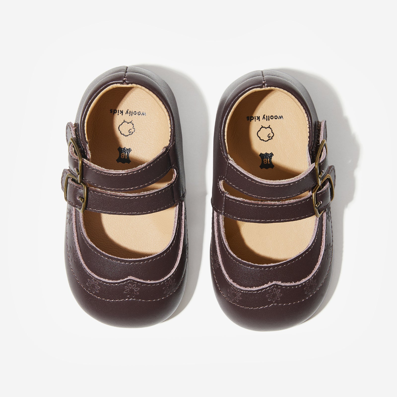 hailey coffee brown woolly kids autumn infant leathr shoes wide feet childrens shoes first steps shoes newborn designer shoes