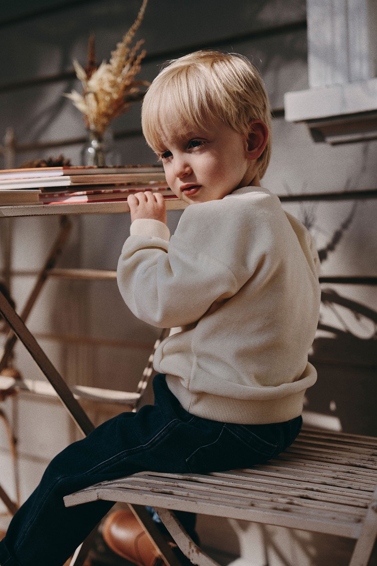 wirrawirra organic infant clothes velvet sweatshirt moonlight white 23 Winter Boys Girls New Arrivals Sweaters Tops Shirts Blouses