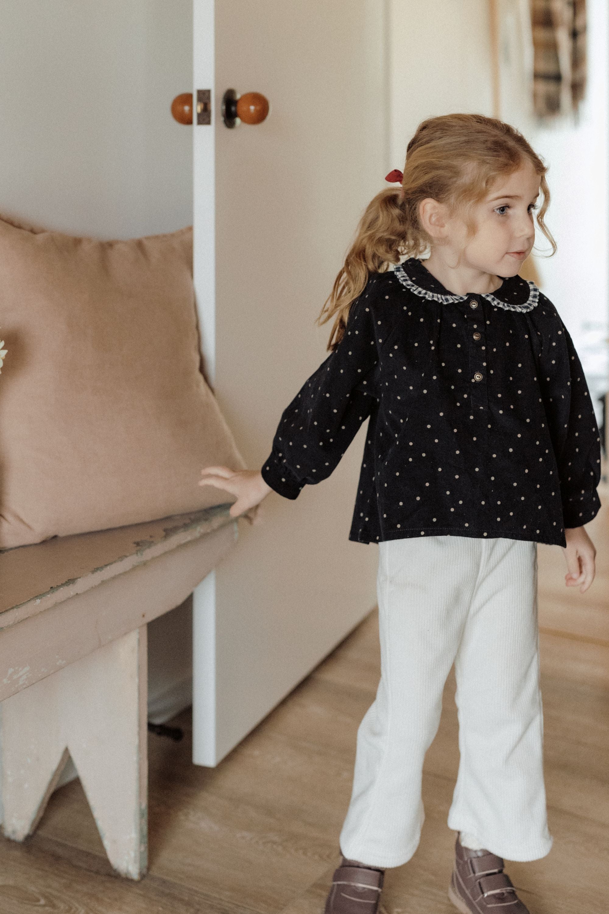 wirrawirra baby itemsvintage polka dot blouse navy24 Winter  Blouses  Girls  New Arrivals  Shirts