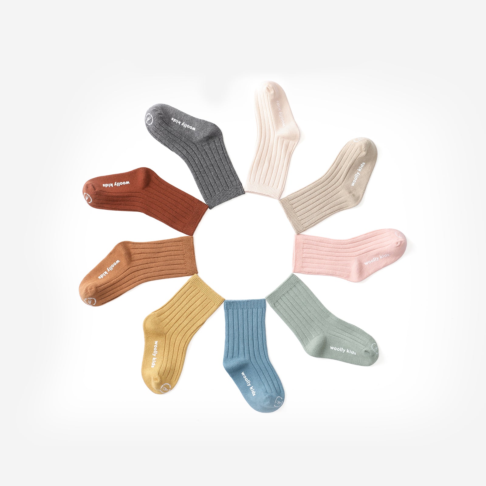 Woolly Socks Packaging for 3 pairs - Cardamun Green+Lake Blue+Tiles Grey