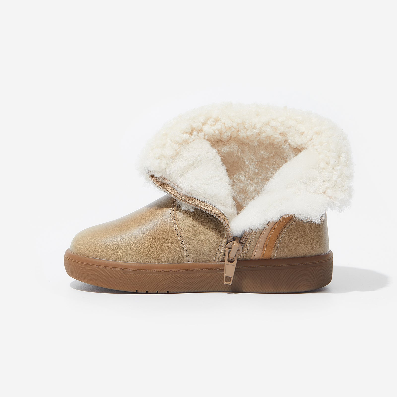 bianca brownish grey woolly kids leather kids shoes baby infants shoes Winter boots kids shoe Toddler boots