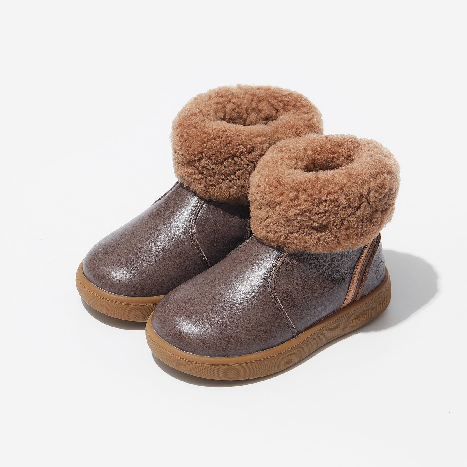 bianca coffee brown woolly kids leather kids shoes baby infants shoes Girls winter boots toddler shoes Toddler girl boots
