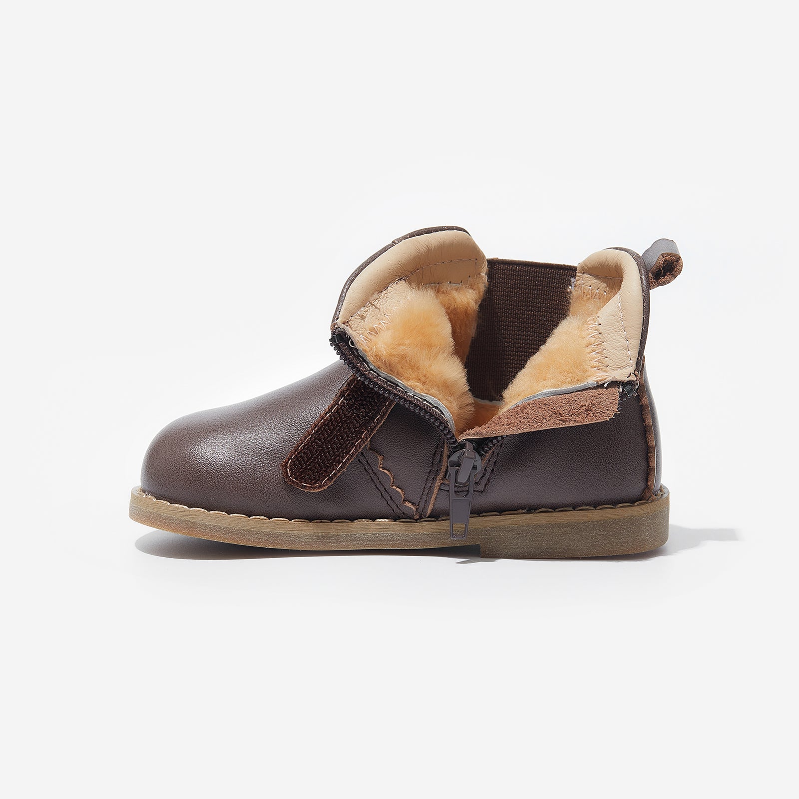 fur lillian coffee brown woolly kids leather kids shoes baby infants shoes Infant winter boots boys shoes Childrens boots