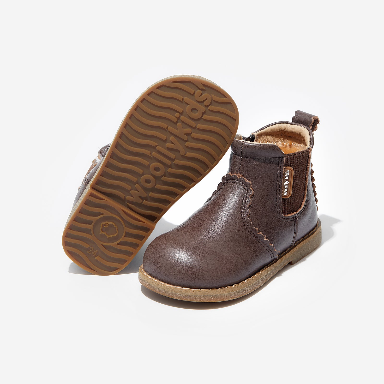 fur lillian coffee brown woolly kids leather kids shoes baby infants shoes Toddler winter boots walking shoes Boys boots