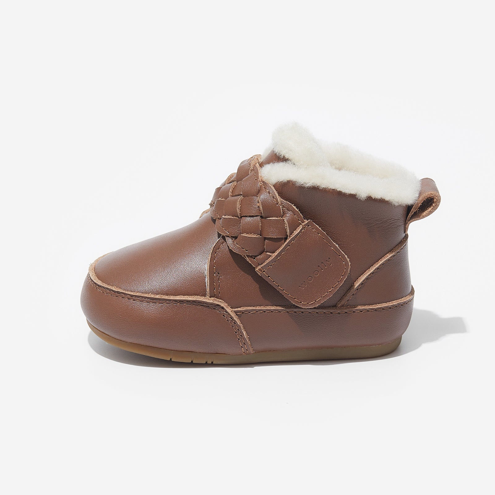 fur milo acorn brown woolly kids leather kids shoes baby infants shoes Sheepskin size 1 shoes Kids boots