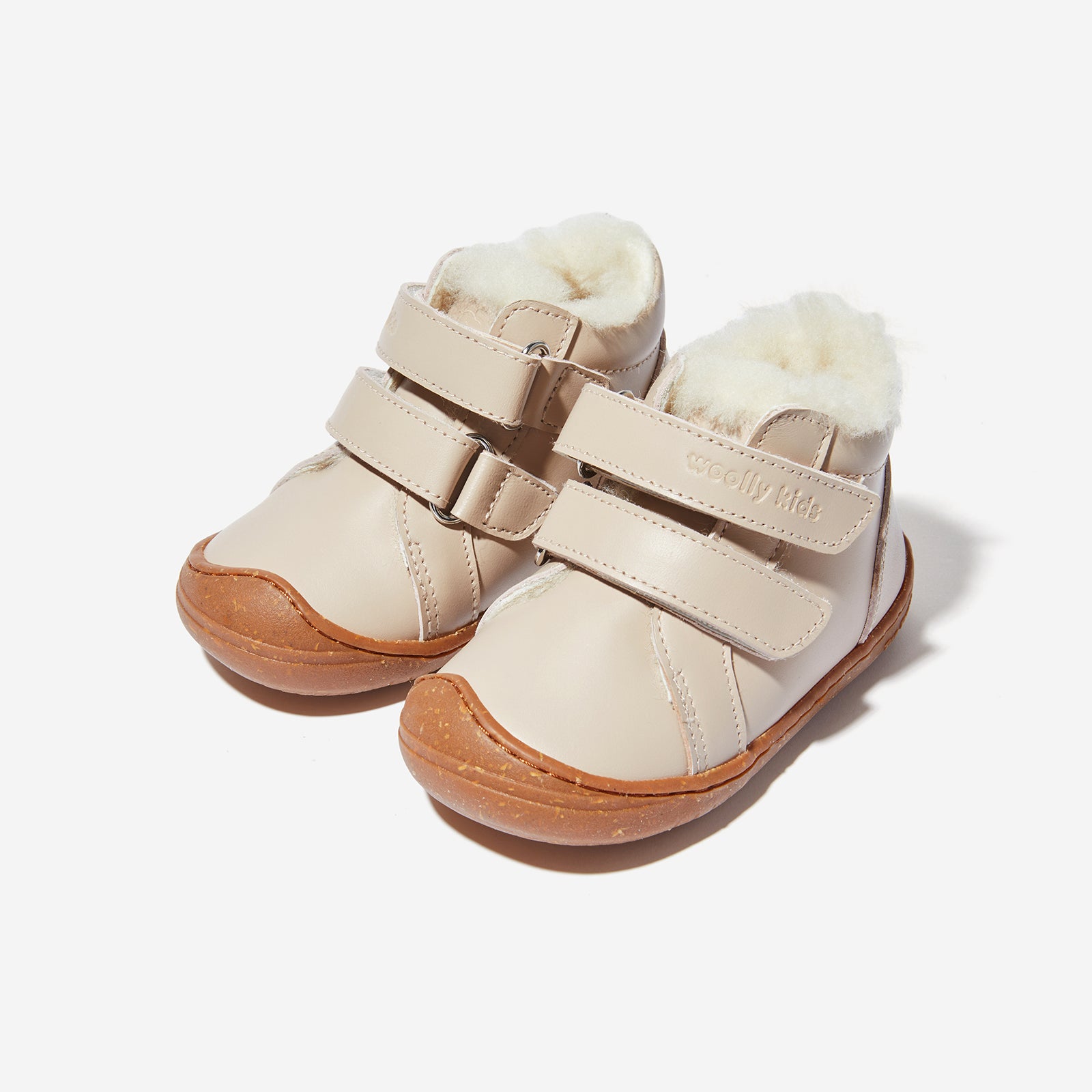 fur mini neve ivory white woolly kids leather kids shoes baby infants shoes Sheepskin size 1 shoes Kids boots