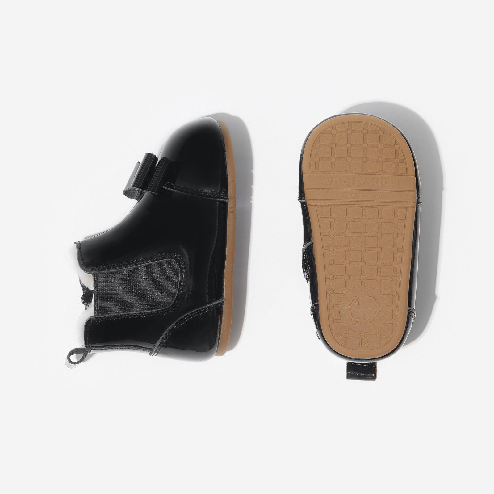 fur rila martin obsidian black woolly kids leather kids shoes baby infants shoes Wool lining infants shoe Autumn