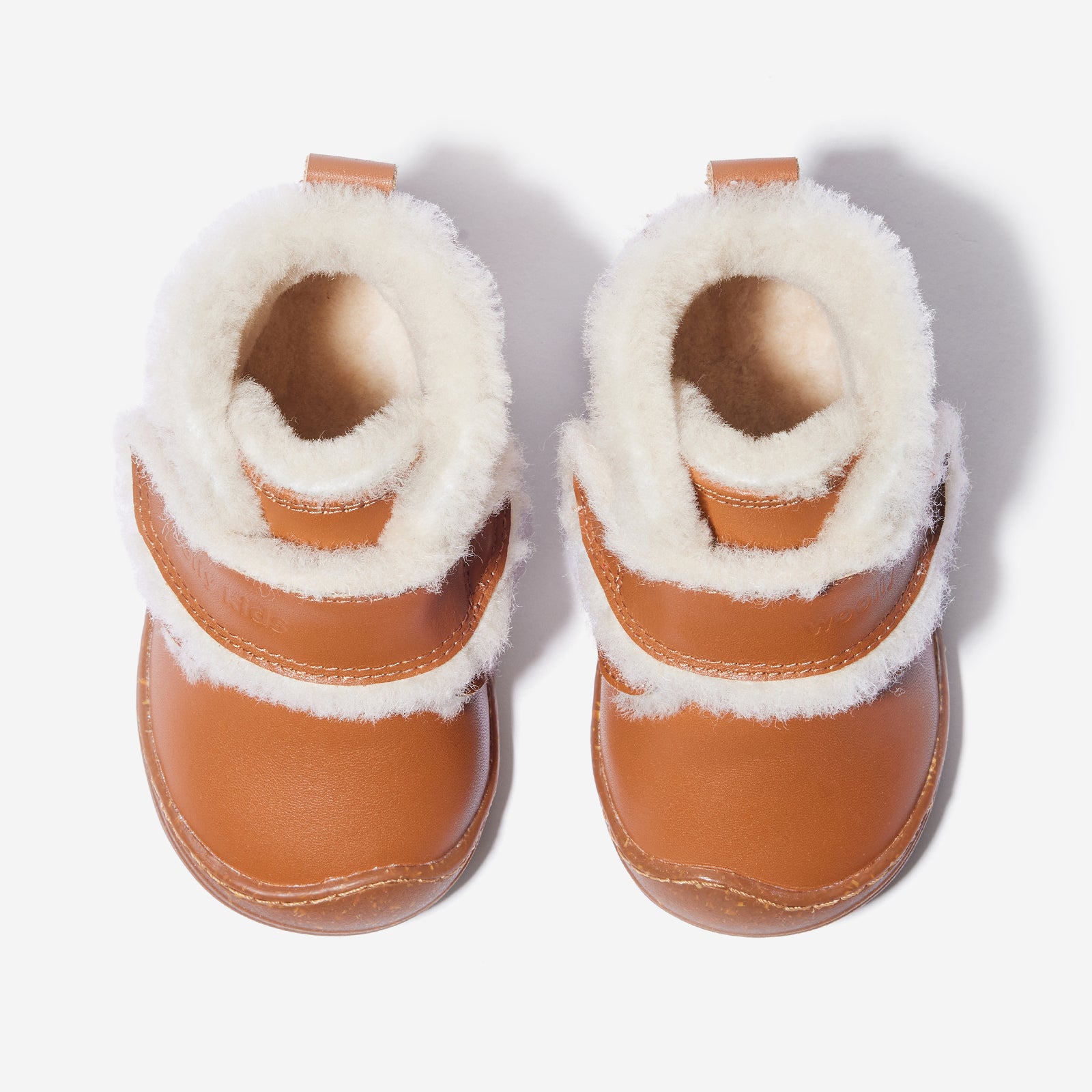 fur tartar chestnut brown woolly kids leather kids shoes baby infants shoes Warm barefoot childrens shoes Girls boots
