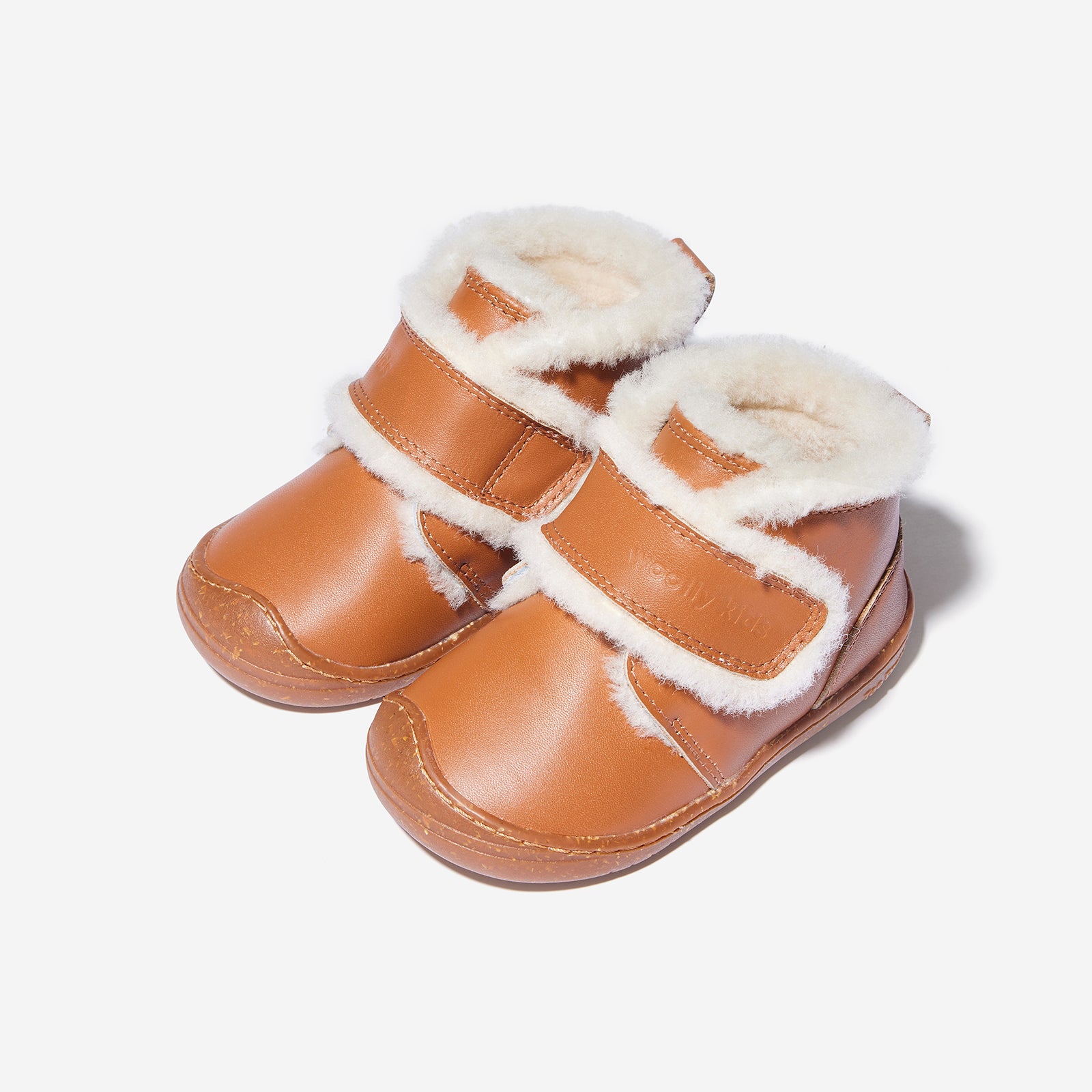 fur tartar chestnut brown woolly kids leather kids shoes baby infants shoes Infant winter boots boys shoes Childrens boots