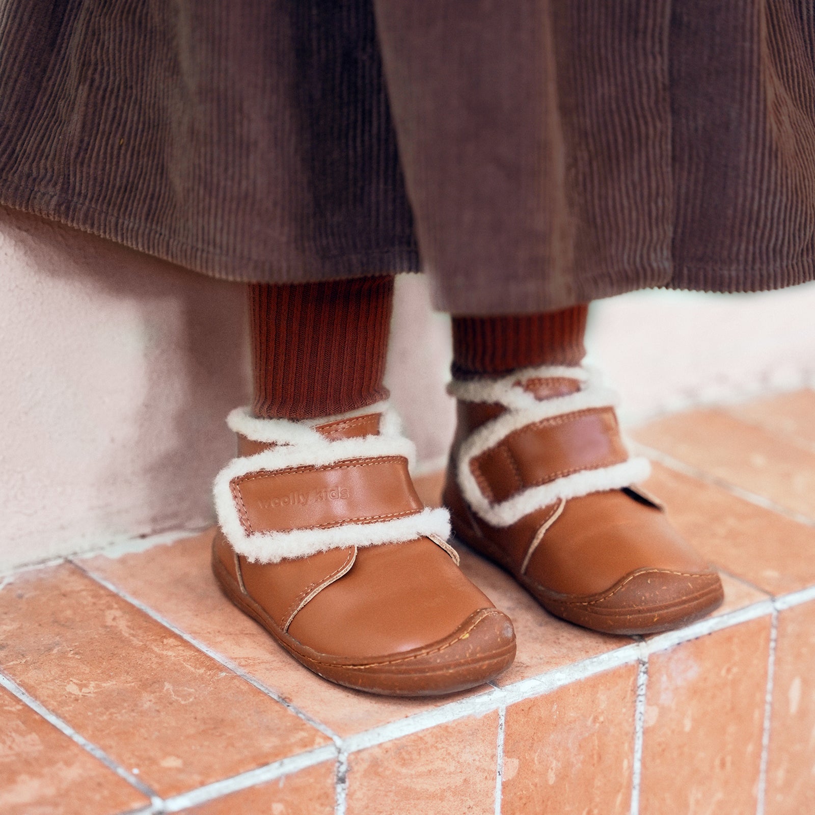 fur tartar chestnut brown woolly kids leather kids shoes baby infants shoes childrens shoes childrens boots kids boots