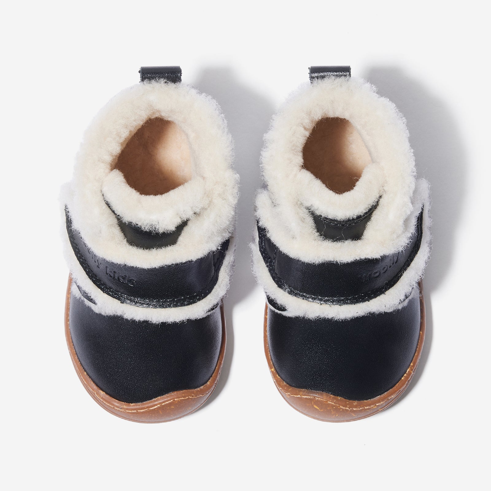 fur tartar obsidian black woolly kids leather kids shoes baby infants shoes Boys winter boots slip on shoes Boys snow boots