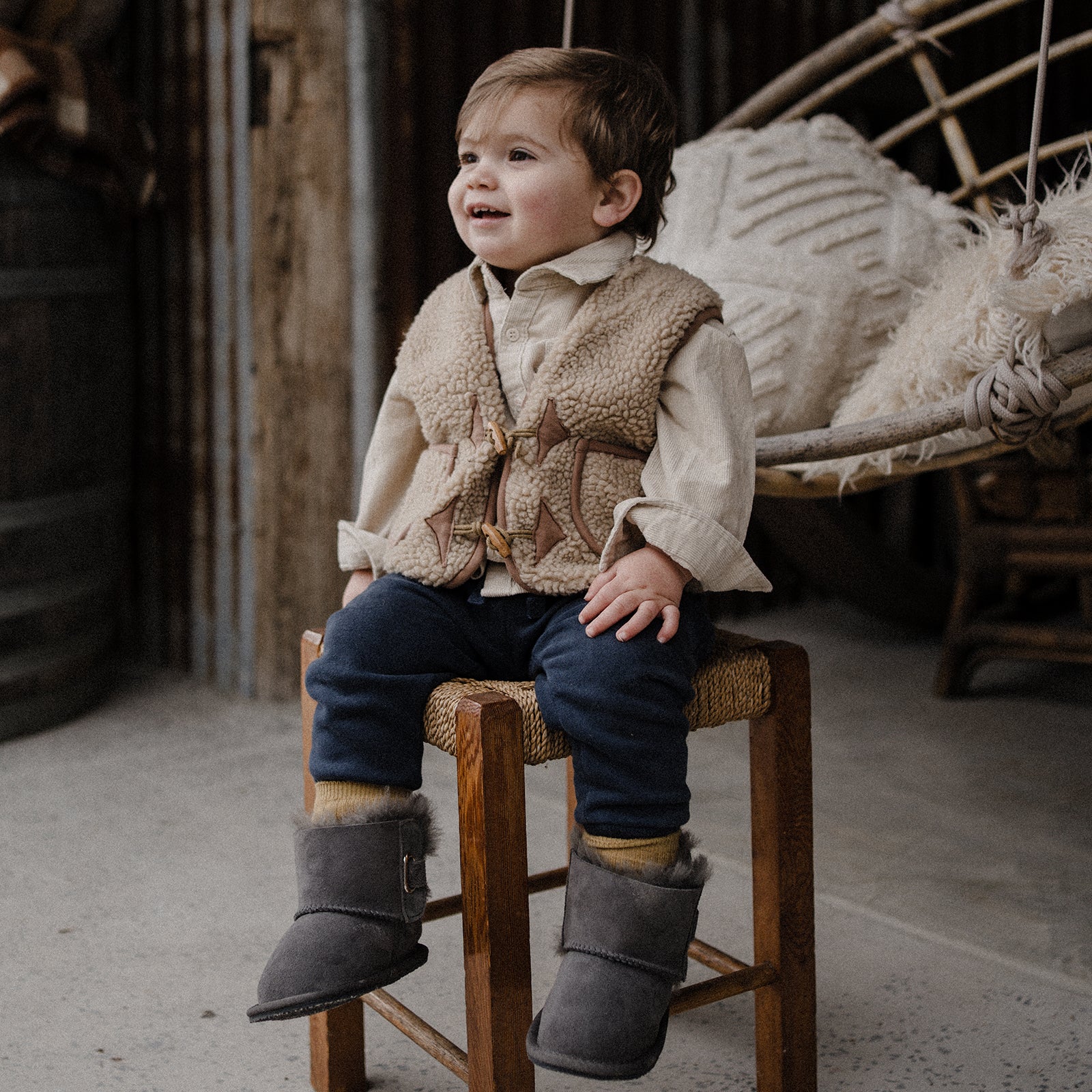 lock infants grey woolly kids leather kids shoes baby infants shoes Winter boots kids shoe Toddler boots