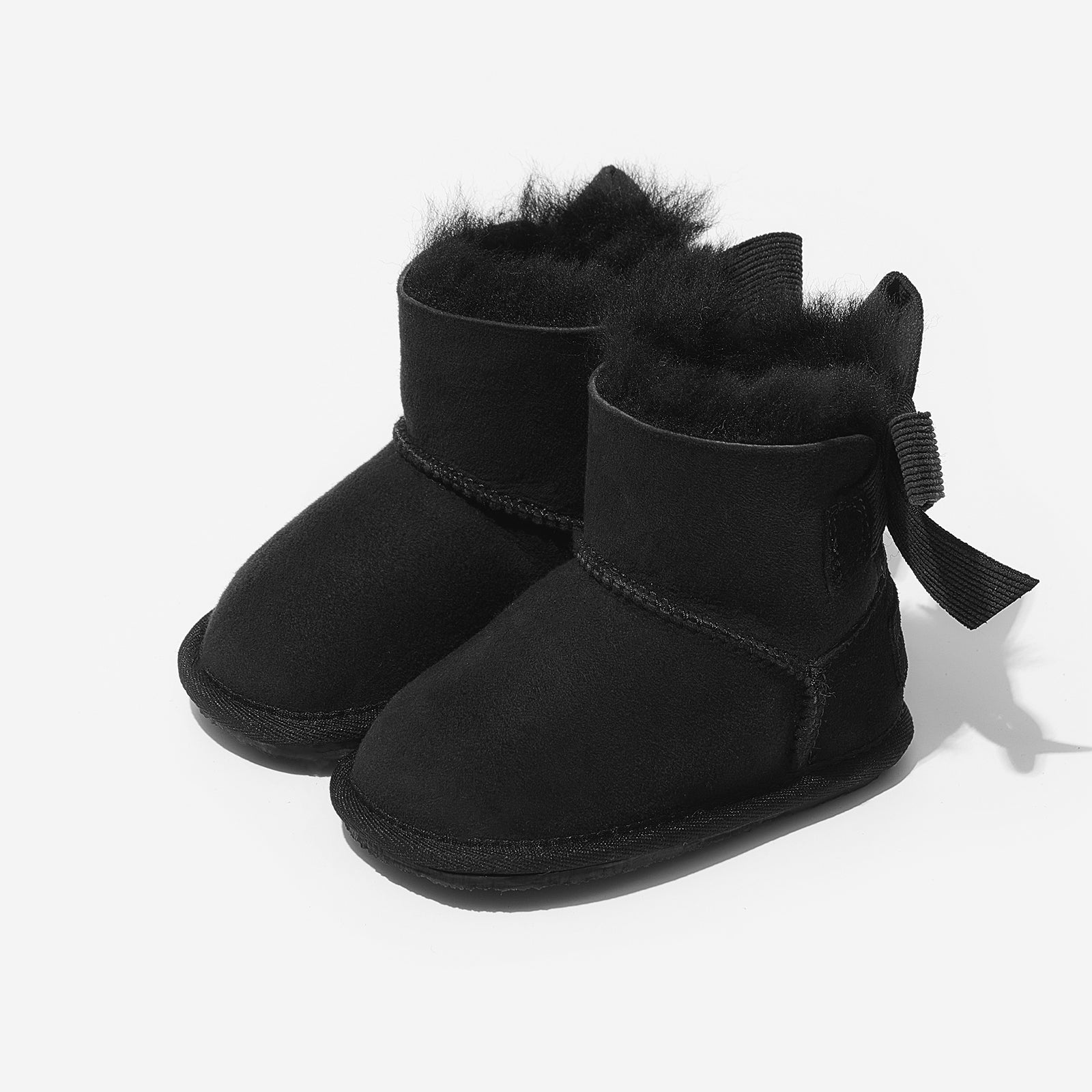 mini freeze ore black woolly kids leather kids shoes baby infants shoes Winter boots childrens barefoot shoes Kids snow boots