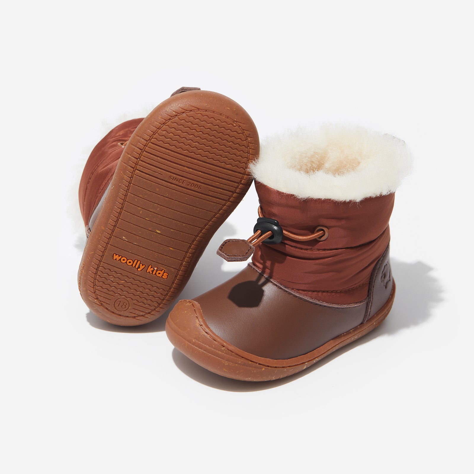 north cocoa brown woolly kids leather kids shoes baby infants shoes Boys winter boots slip on shoes Boys snow boots
