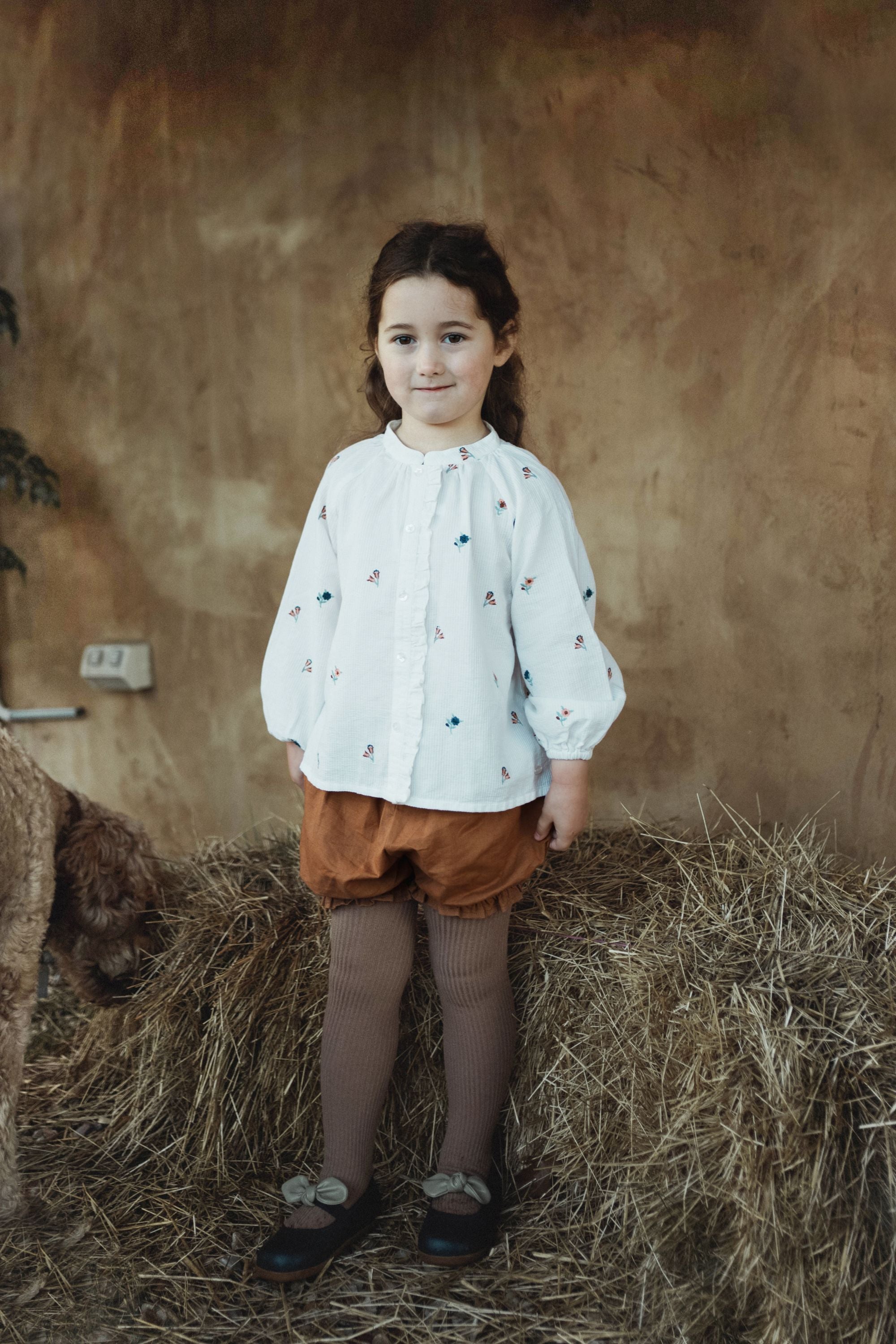 wirrawirra gender neutral baby clothes cotton embroidered blouse cream 24 Autumn Autumn Blouses Girls New Arrivals Shirts Spring