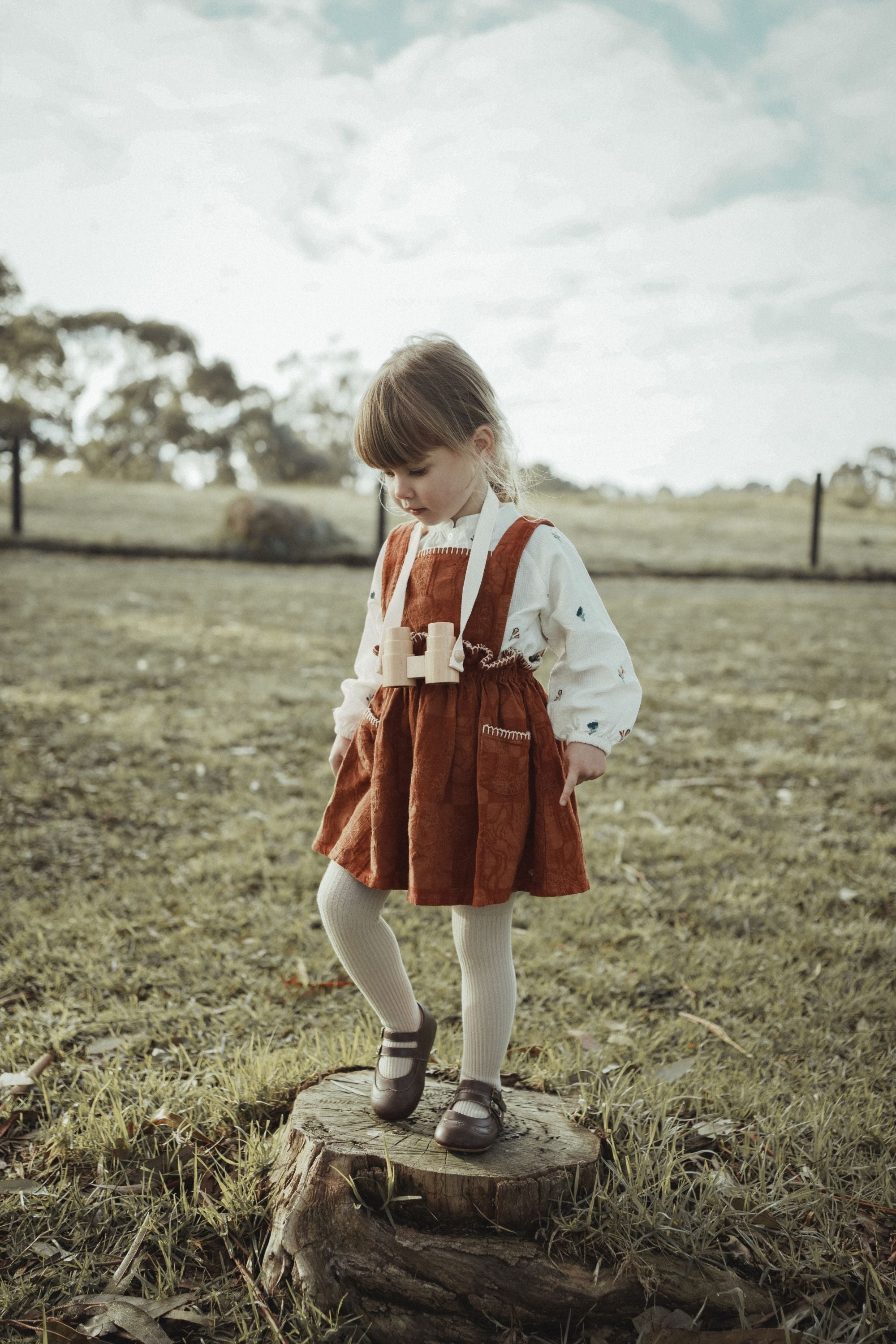 wirrawirra baby boy clothes country style suspender dress caramel 24 Autumn Autumn Dresses Girls New Arrivals Skirts Spring