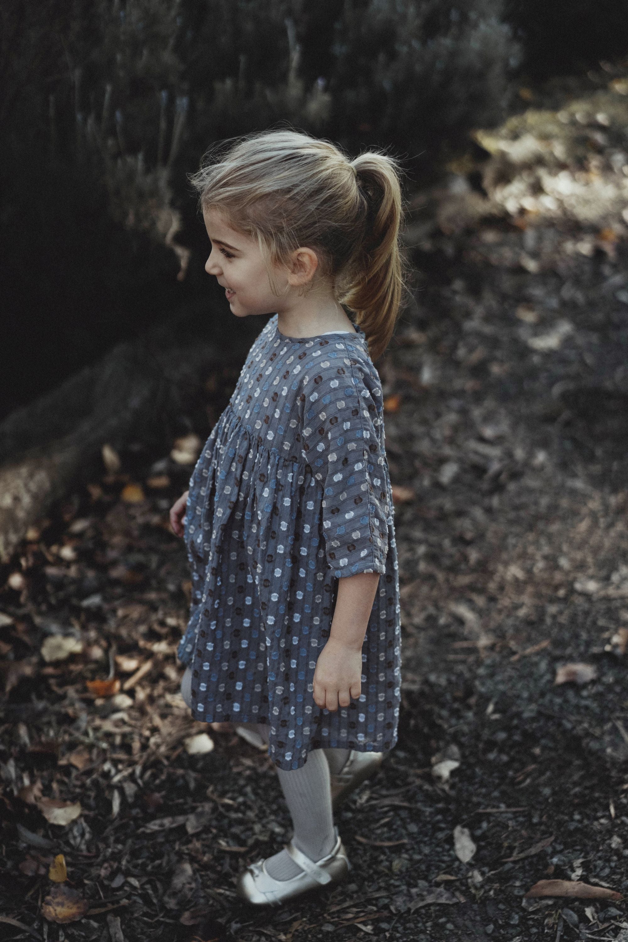 wirrawirra toddler girl clothes vintage polka dot dress navy blue polka dot 24 Autumn Autumn Dresses Girls New Arrivals Skirts Spring