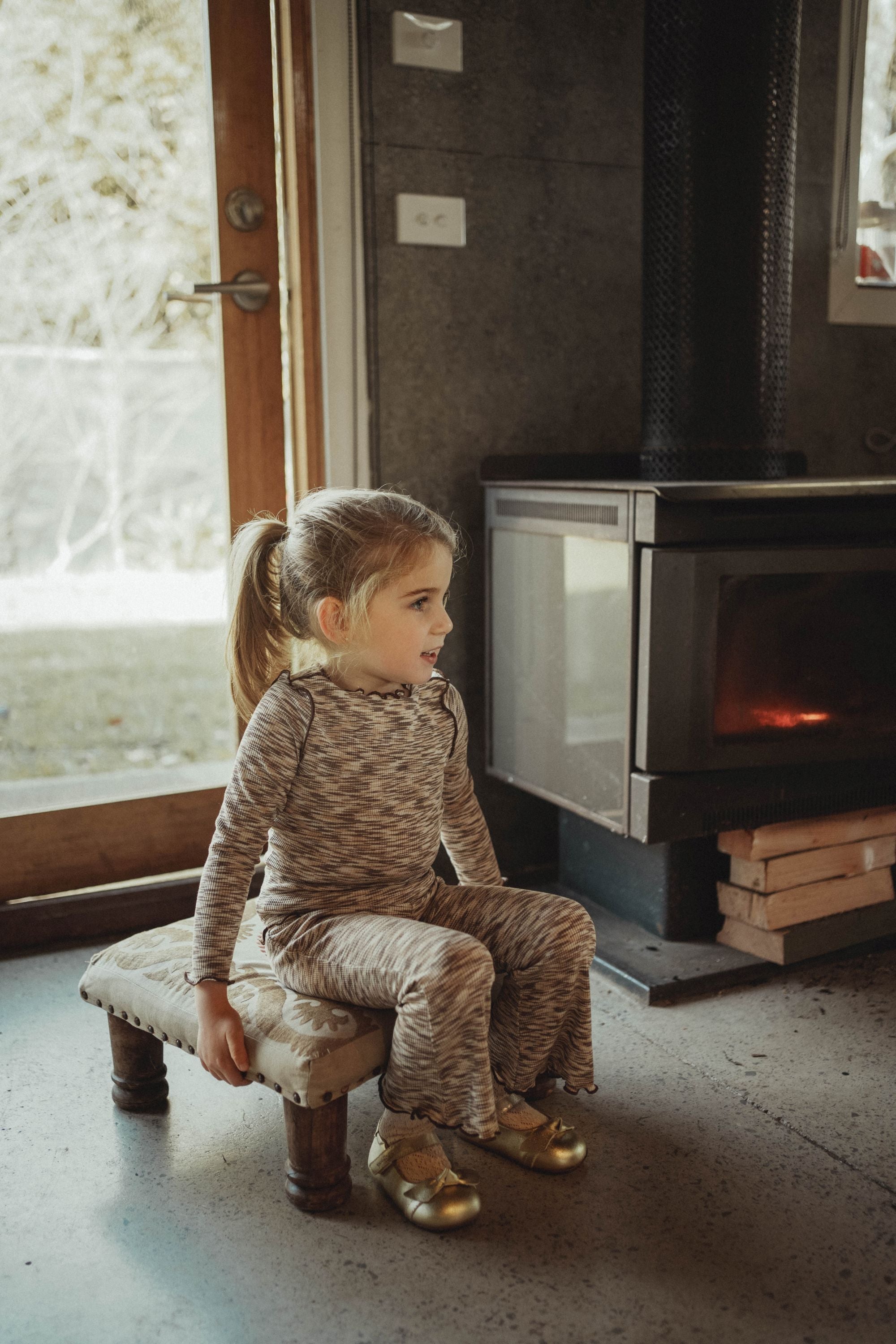 wirrawirra toddler clothes lycra long sleeve t shirt caramel cocoa 24 Autumn Autumn Essentials Girls New Arrivals Spring