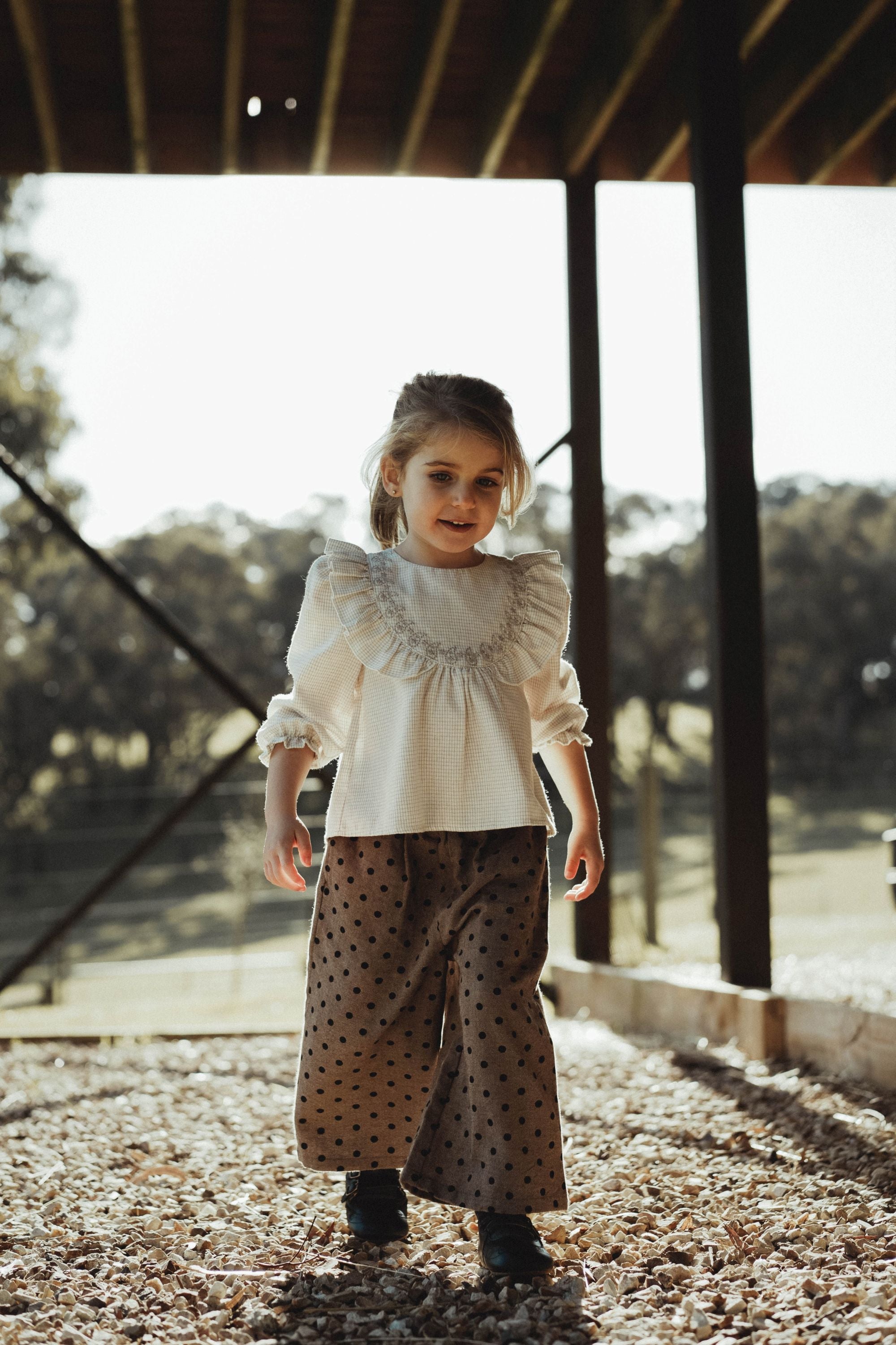 wirrawirra cute baby clothes polka dot wide leg pant brown polka dot 24 Autumn Autumn Boys Girls Leggings New Arrivals Spring Trousers