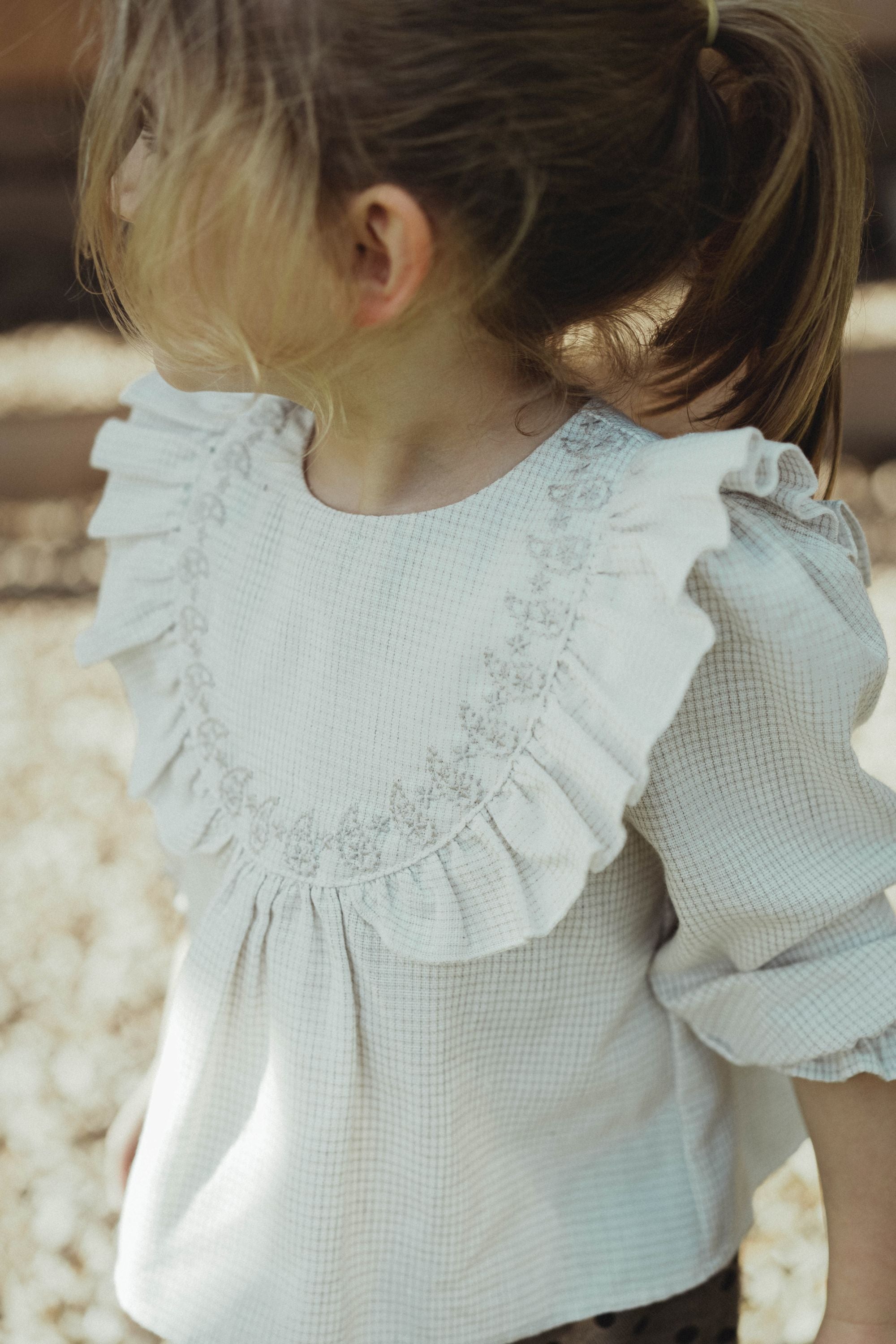 wirrawirra organic newborn outfit ruffled collar blouse light apricot 24 Autumn Autumn Blouses Girls New Arrivals Shirts Spring