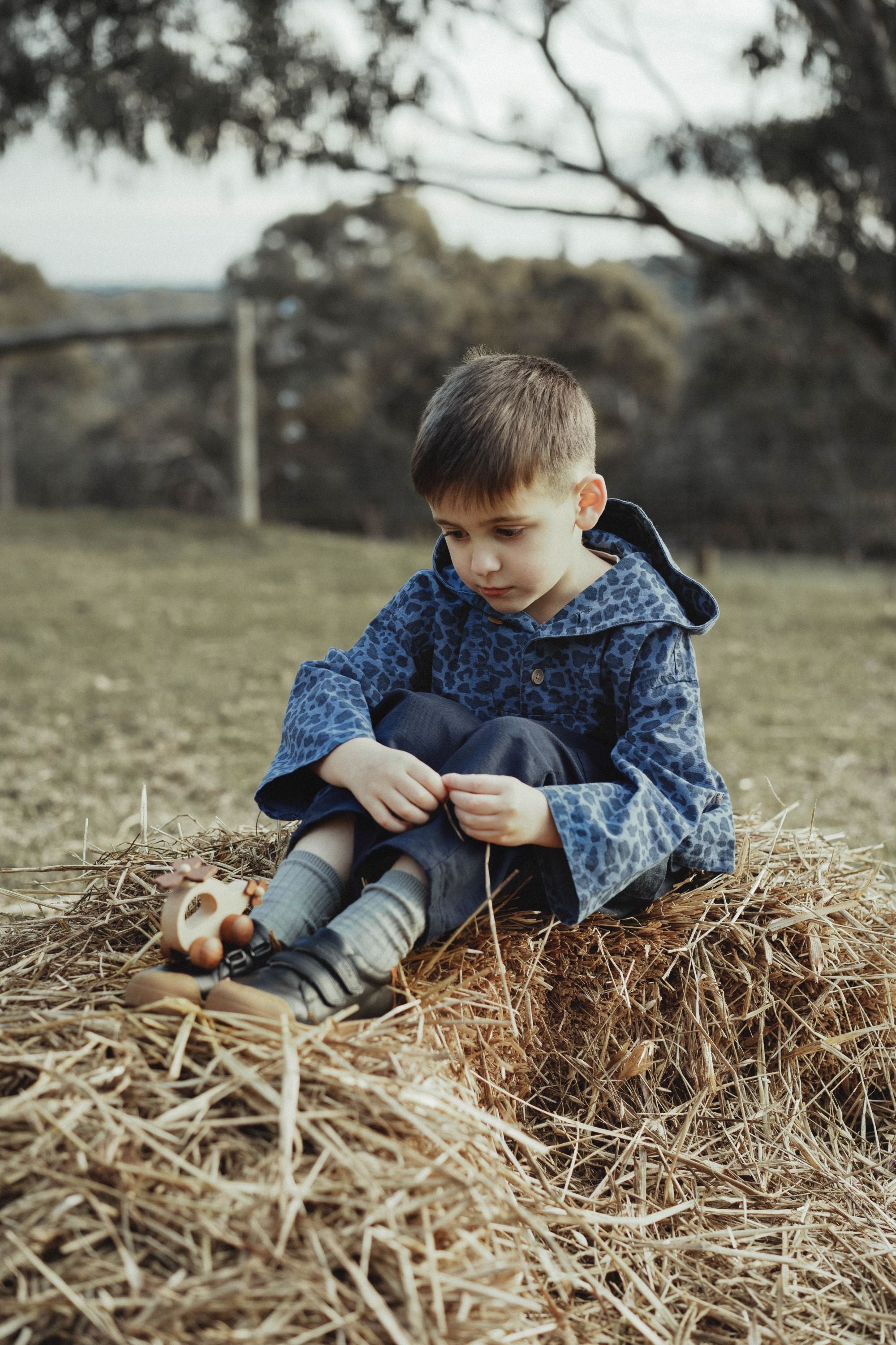 wirrawirra organic cotton newborn clothes leopard print hoodie jacket navy blue 24 Autumn Autumn Boys Gilets Girls Jackets New Arrivals Spring