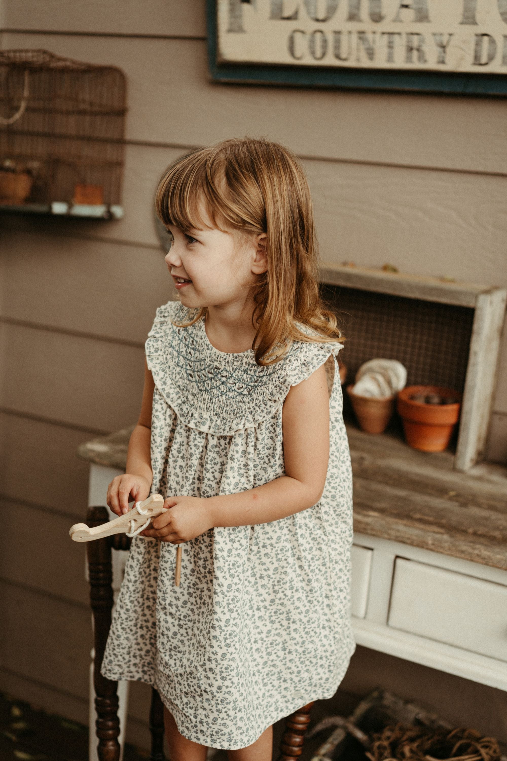 wirrawirra organic newborn outfit embroidered smock dress blue star flower 24 Summer Dresses Girls New Arrivals Skirts