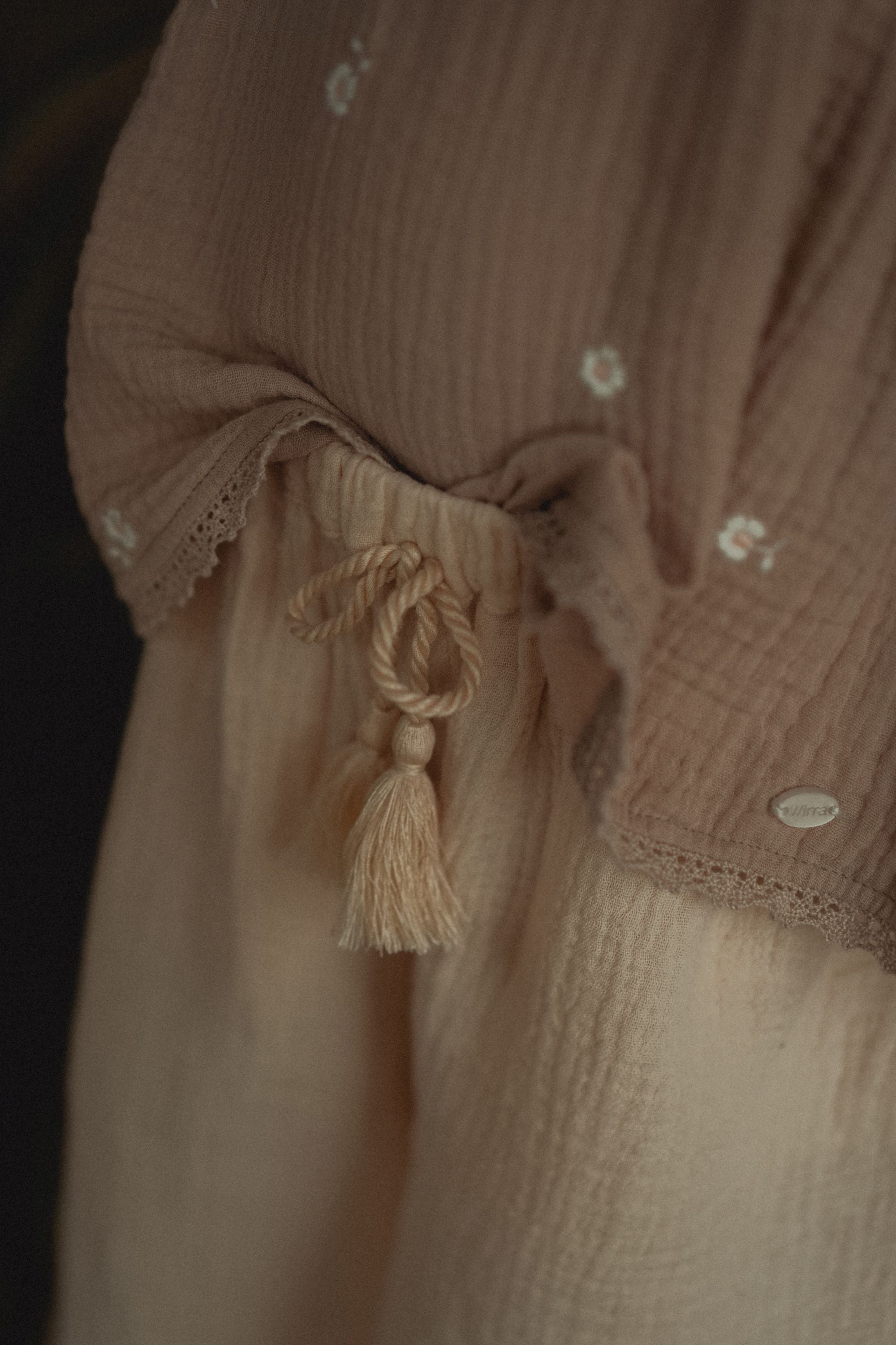 wirrawirra sustainable baby clothes embroidered tassel tank top dusty pink 24 Summer Blouses Girls New Arrivals Shirts