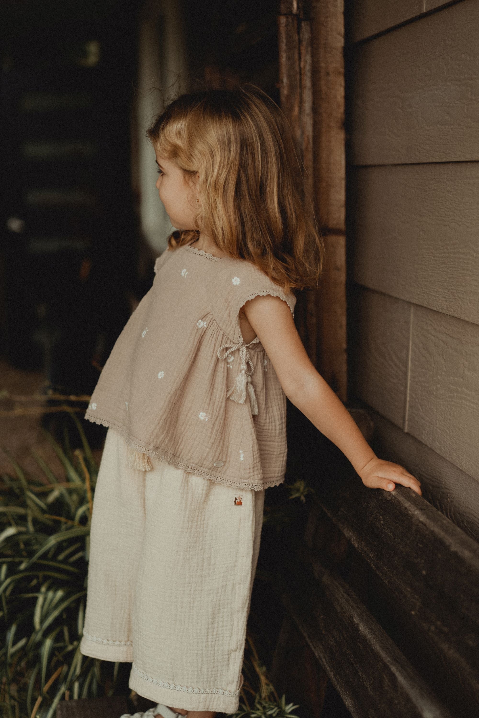 wirrawirra organic cotton newborn clothes embroidered tassel tank top dusty pink 24 Summer Blouses Girls New Arrivals Shirts