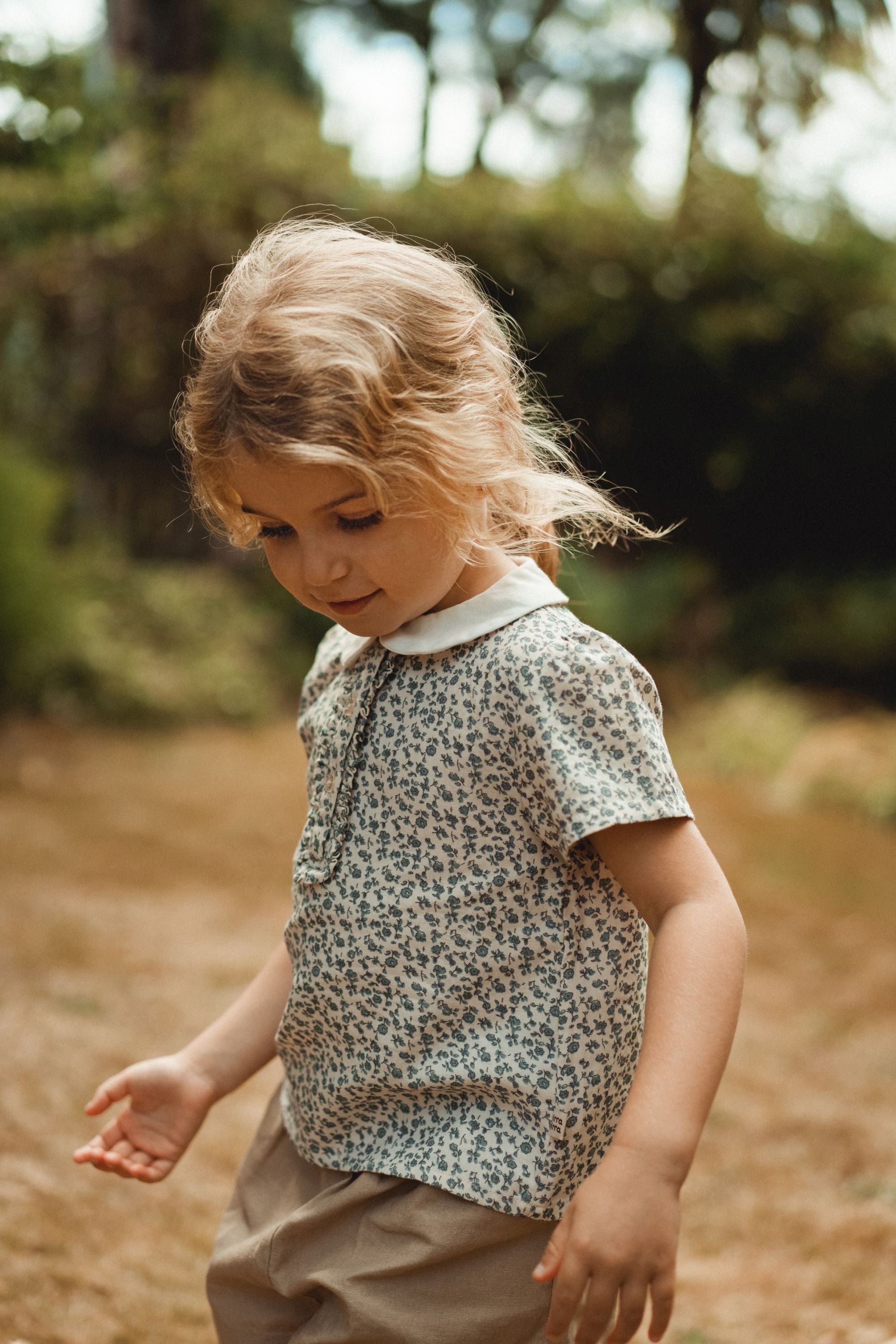 wirrawirra cute baby clothes full printed polo shirt blue star flower 24 Summer Blouses Girls New Arrivals Shirts